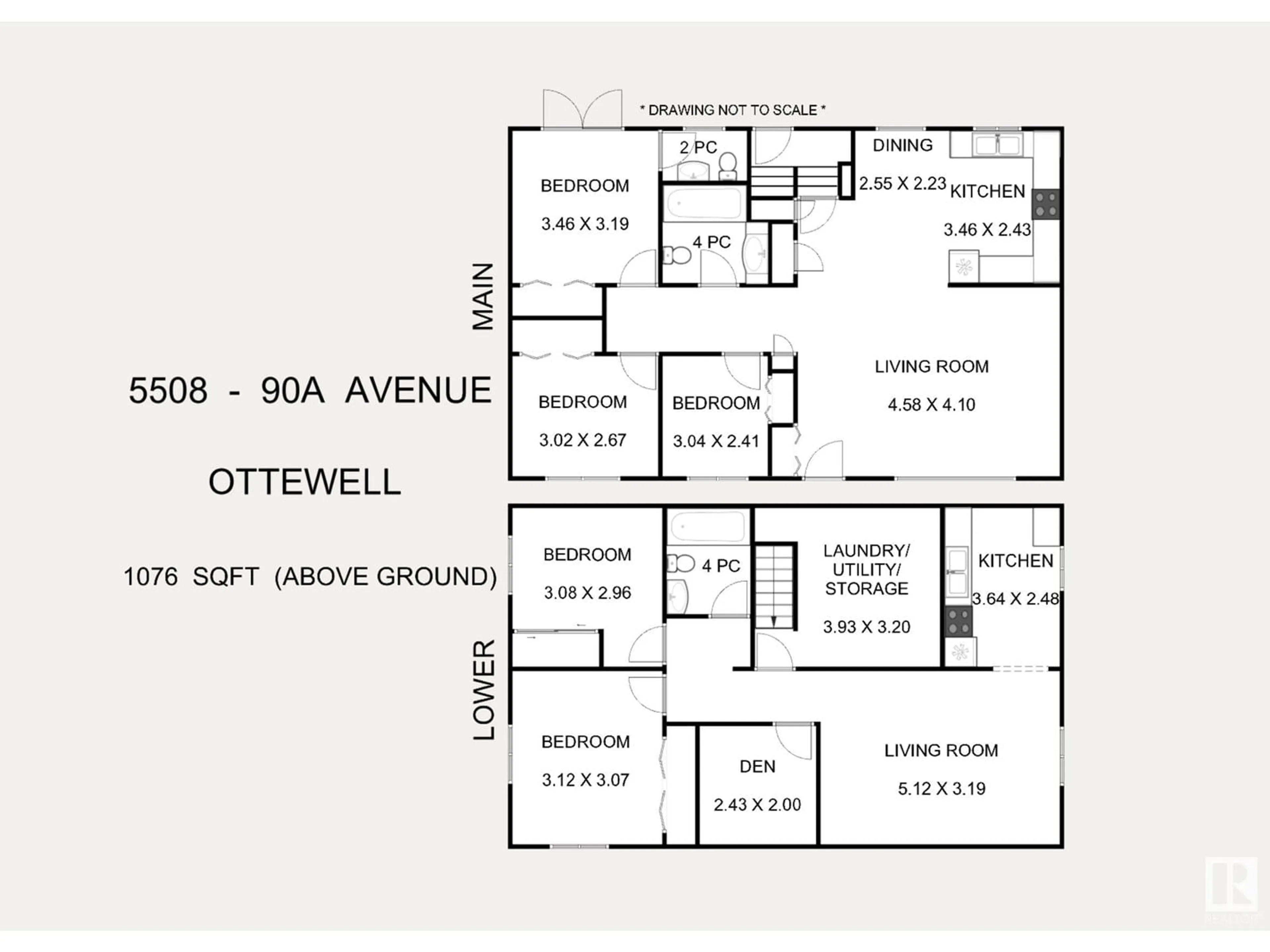 Floor plan for 5508 90A AV, Edmonton Alberta T6B0P8
