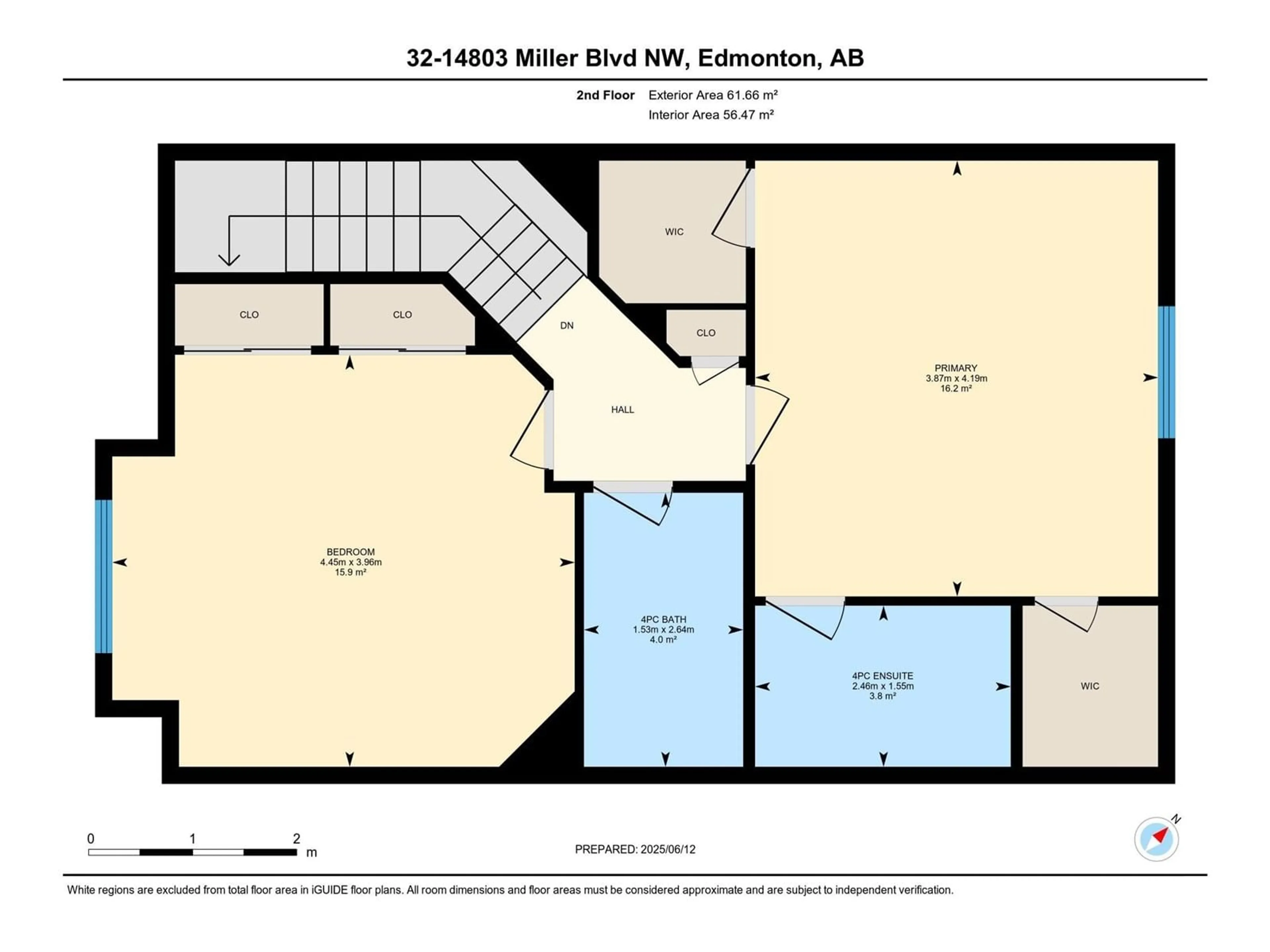 Floor plan for 32 - 14803 MILLER BV, Edmonton Alberta T5Y3A4