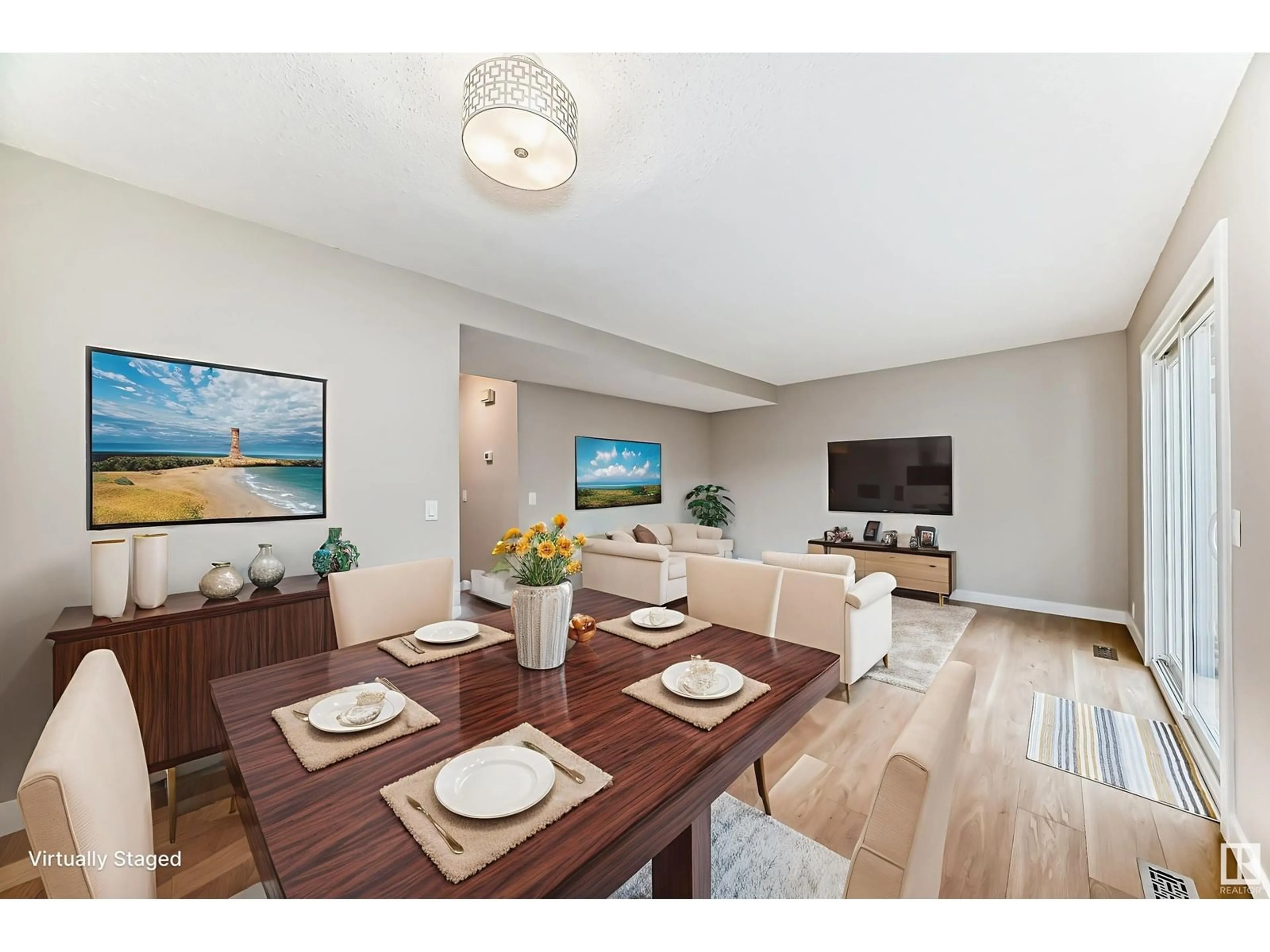 Dining room, wood/laminate floor for 3161 138 AV, Edmonton Alberta T5Y1R1