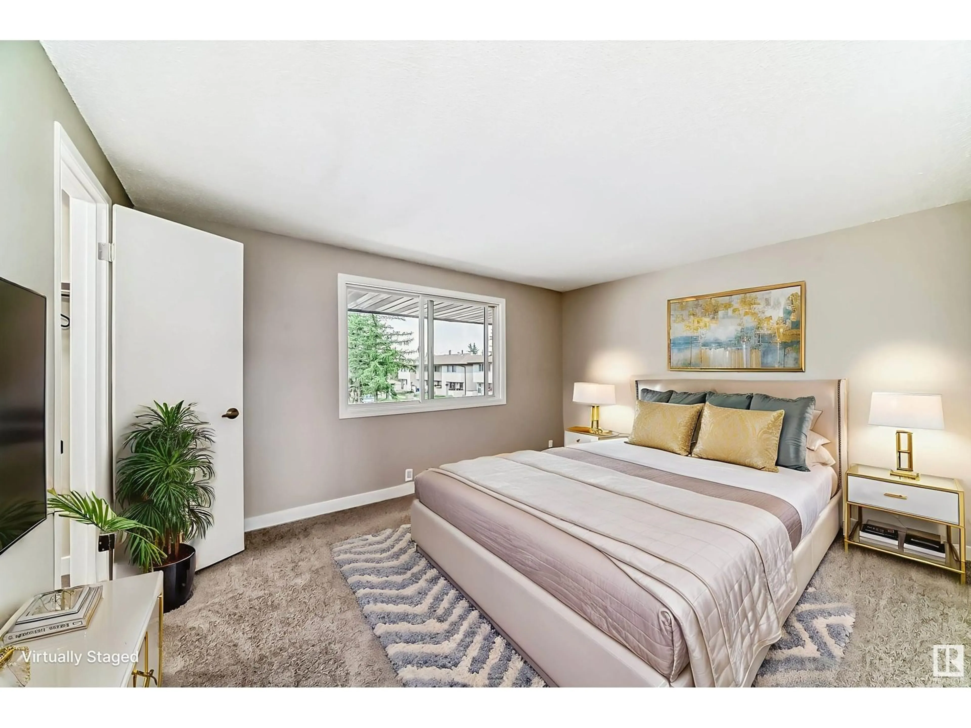 Bedroom with bed, carpet floor for 3161 138 AV, Edmonton Alberta T5Y1R1