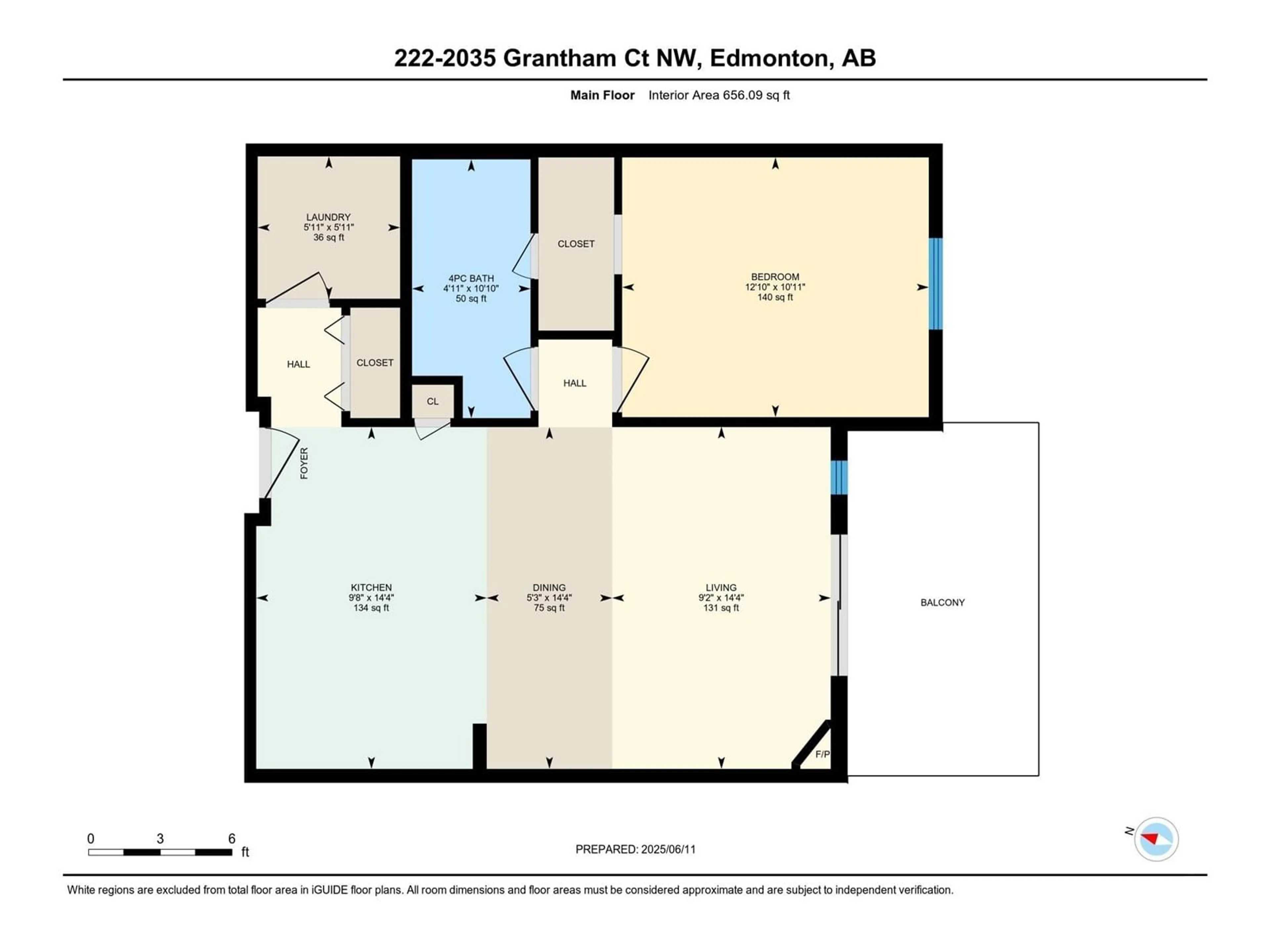 Floor plan for #222 - 2035 GRANTHAM CO, Edmonton Alberta T5T3X6