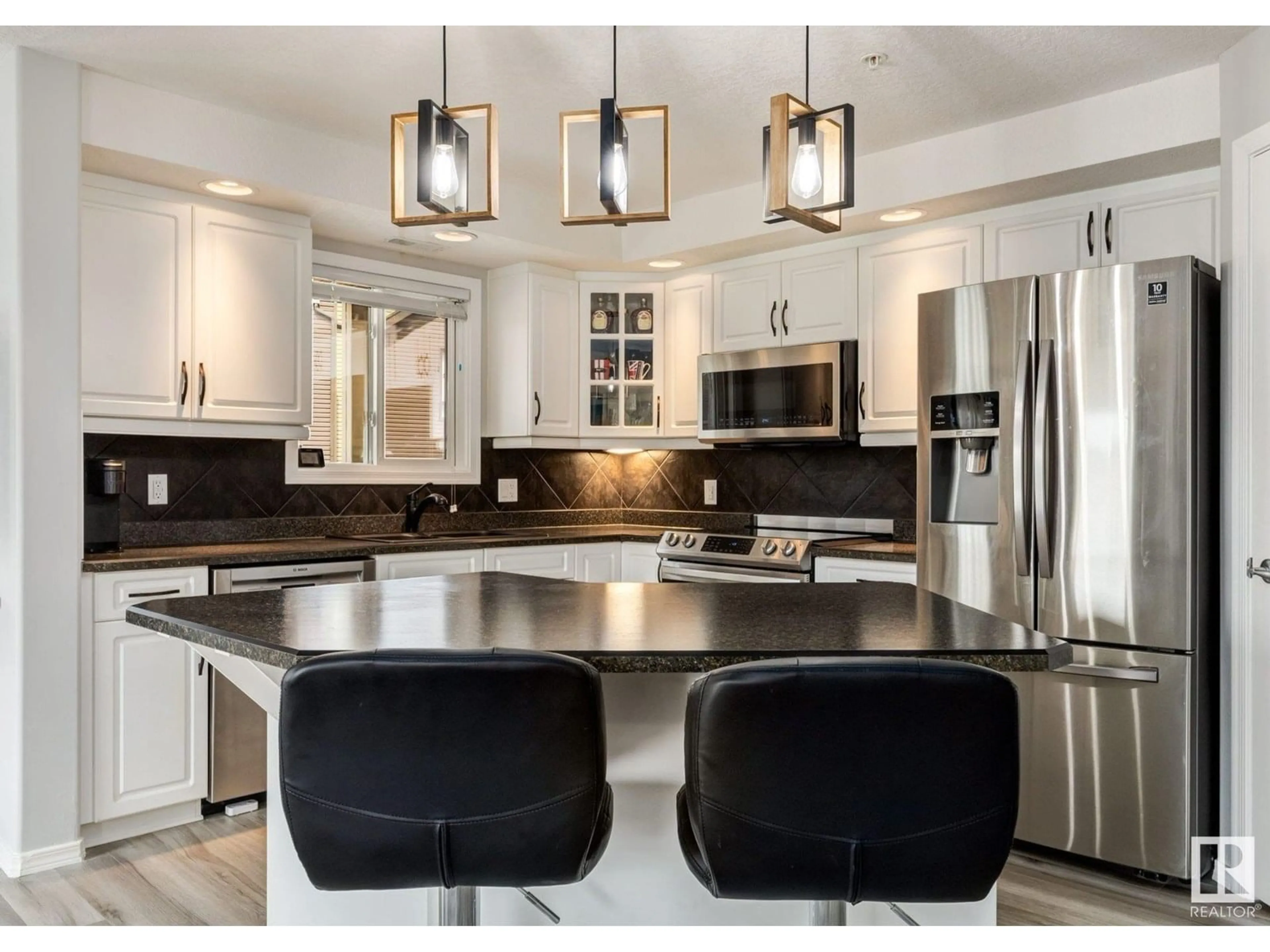 Contemporary kitchen, ceramic/tile floor for #222 - 1320 RUTHERFORD RD, Edmonton Alberta T6W0B6