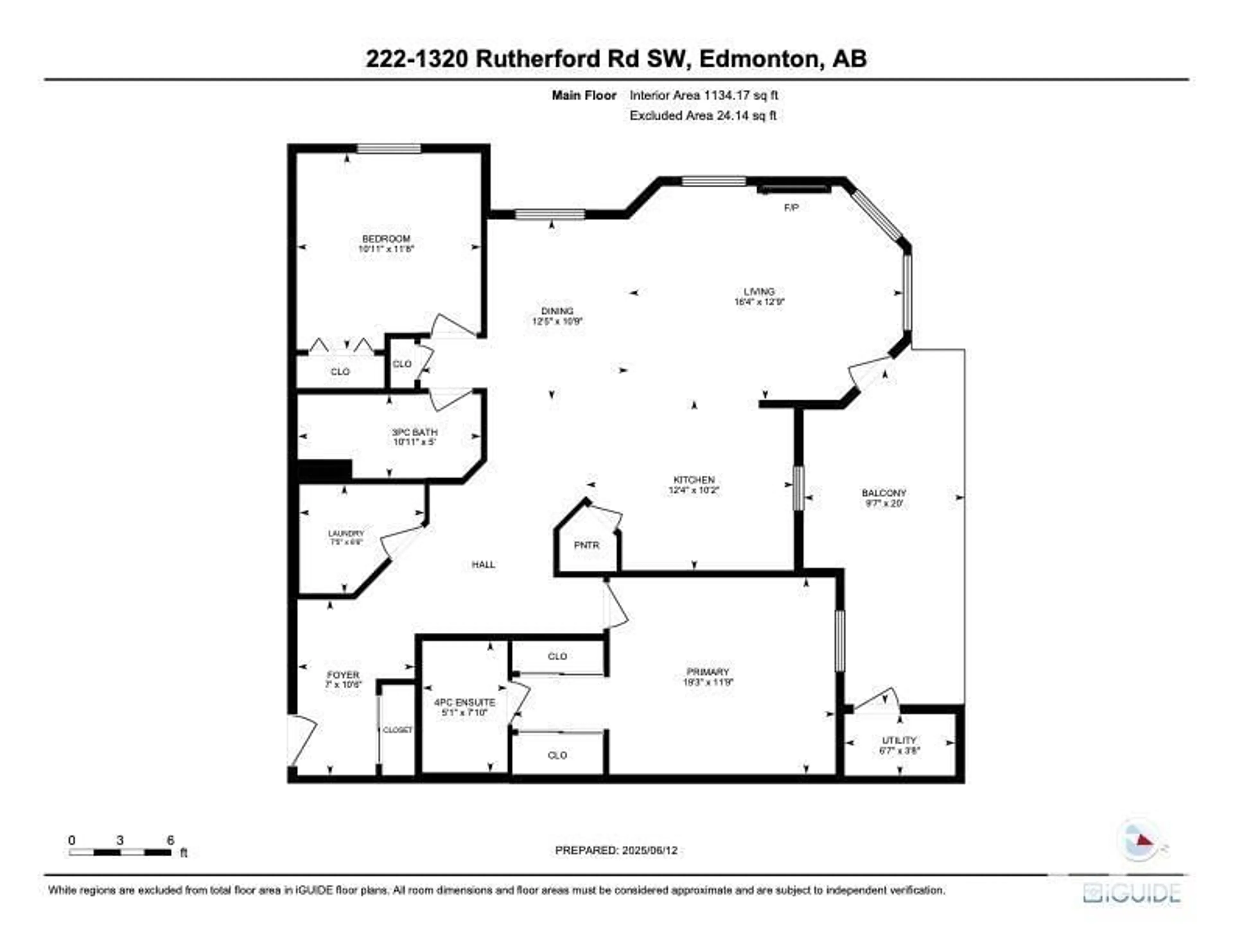 Floor plan for #222 - 1320 RUTHERFORD RD, Edmonton Alberta T6W0B6