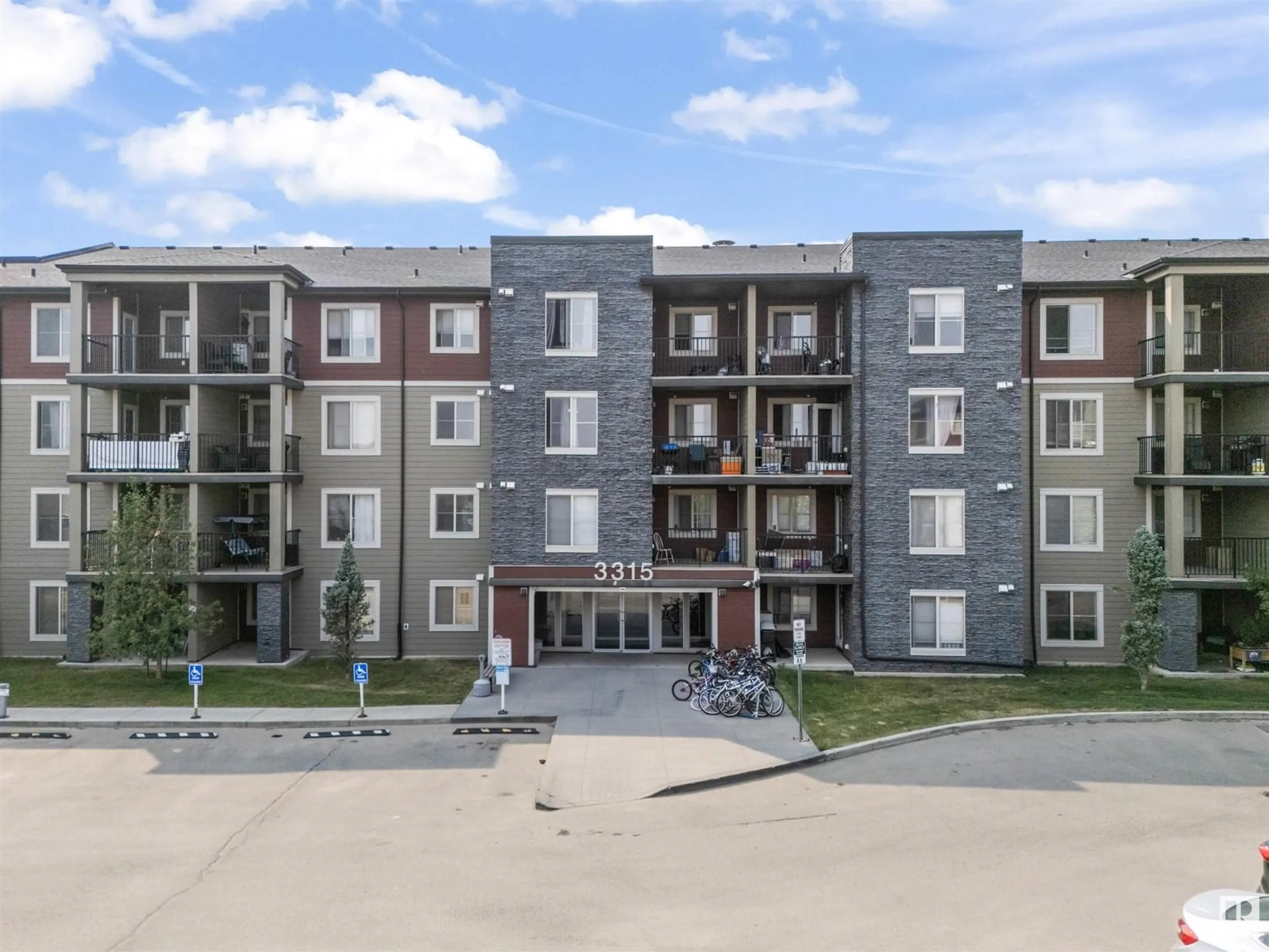 A pic from outside/outdoor area/front of a property/back of a property/a pic from drone, building for 301 - 3315 JAMES MOWATT TR, Edmonton Alberta T6W3L9