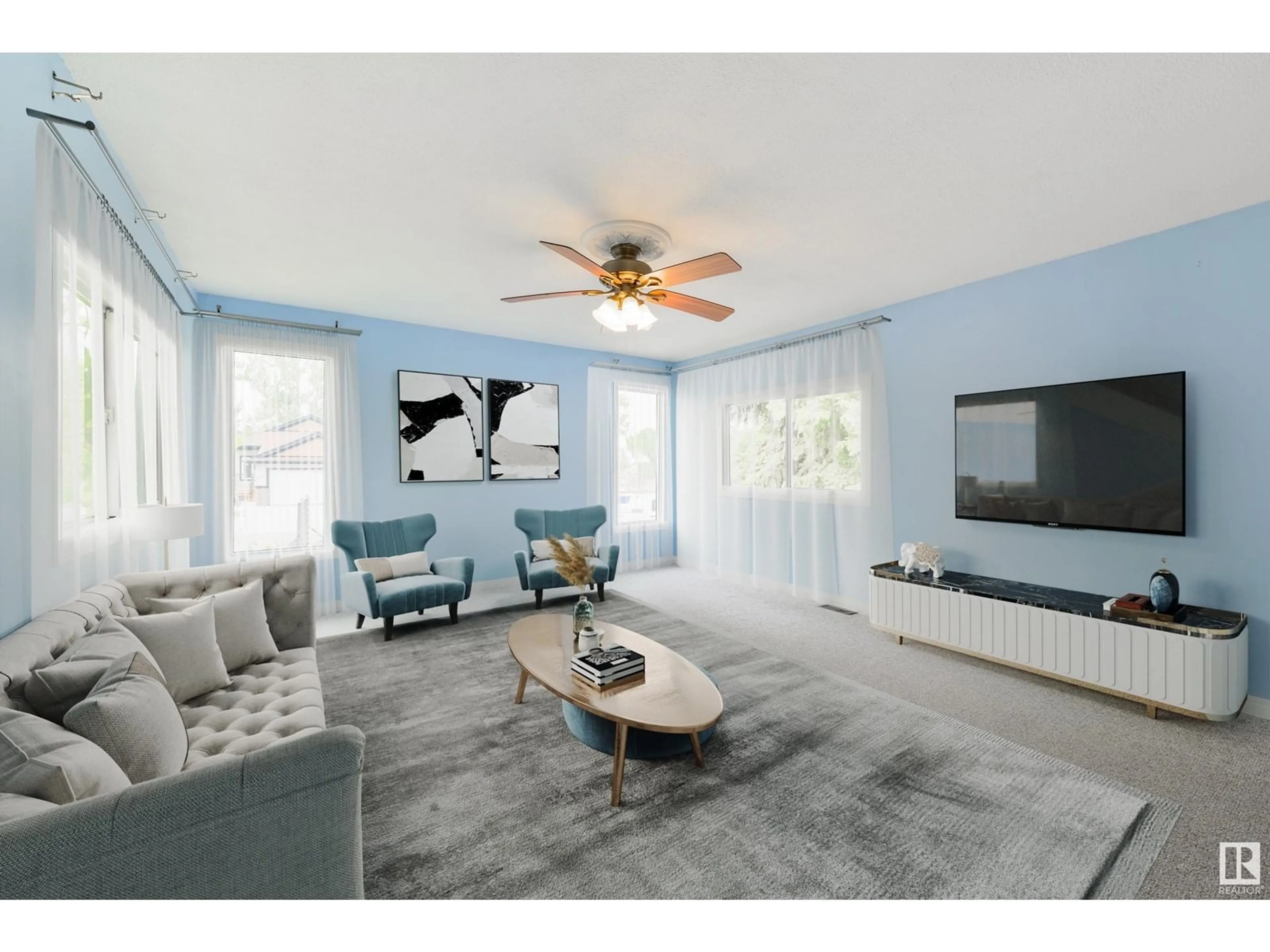 Living room with furniture, unknown for 221 LEE RIDGE RD, Edmonton Alberta T6K0N2