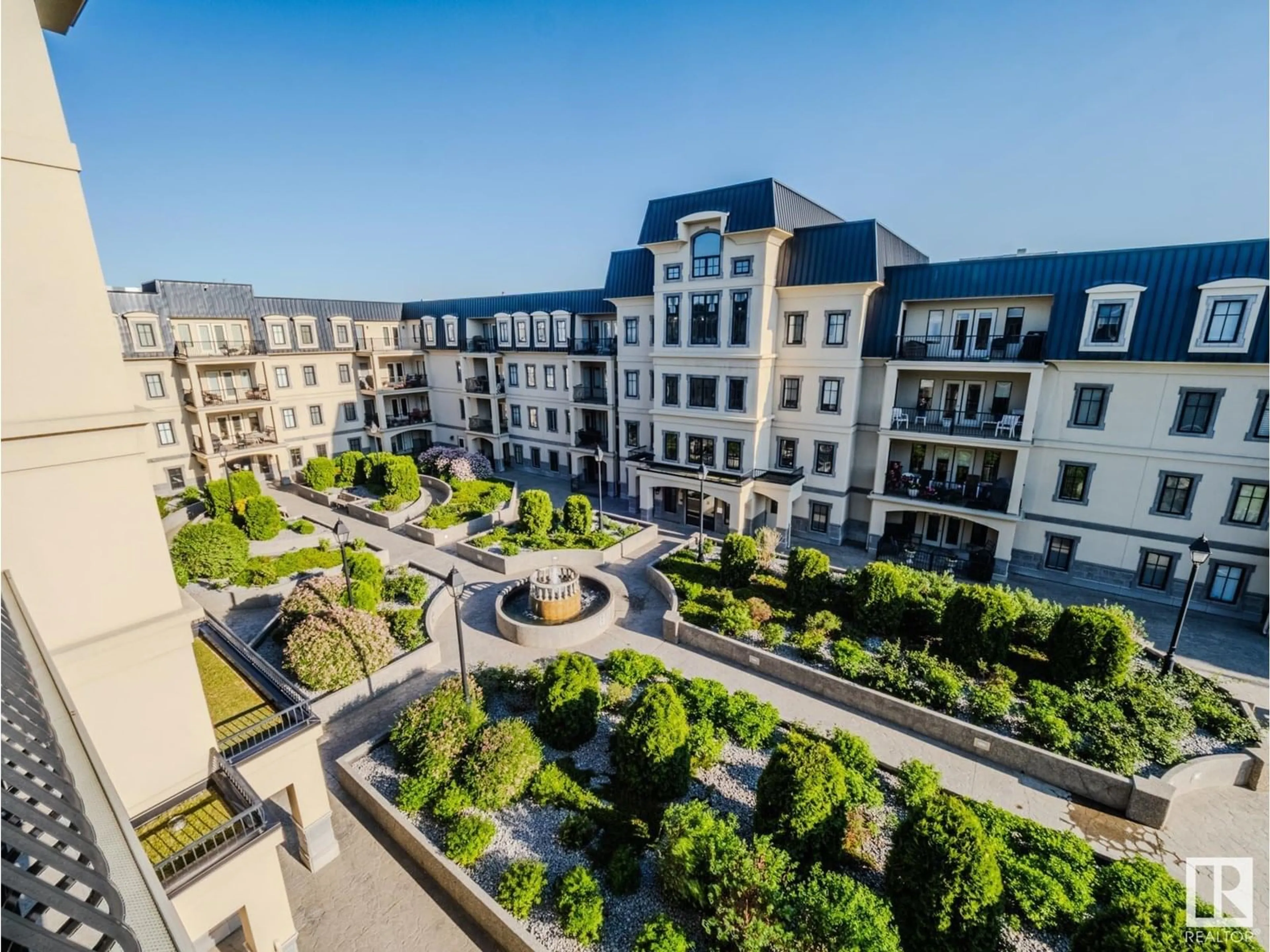 A pic from outside/outdoor area/front of a property/back of a property/a pic from drone, city buildings view from balcony for 1406 - 420 HODGSON WY, Edmonton Alberta T6R3K1