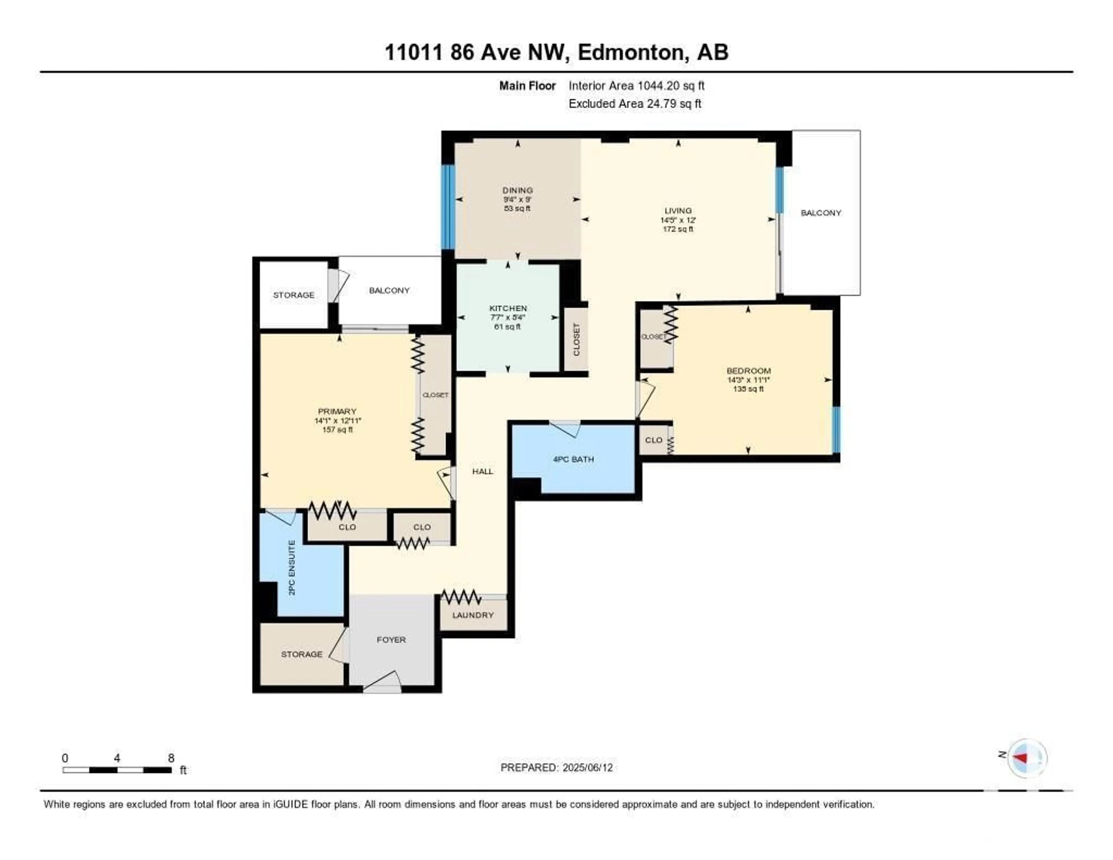 Floor plan for #402 - 11011 86 AV NW, Edmonton Alberta T6G0X1