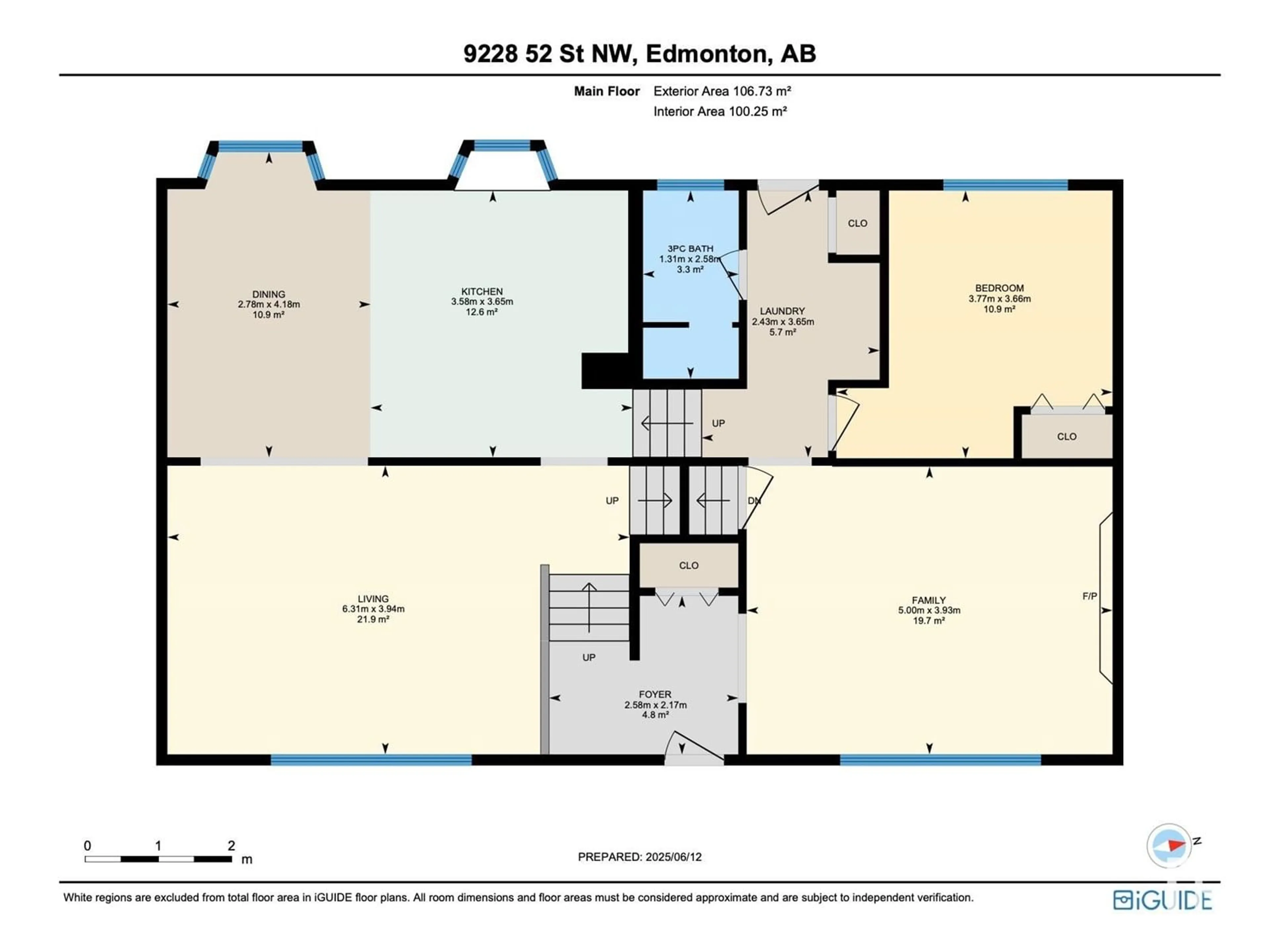 Floor plan for NW - 9228 52 ST, Edmonton Alberta T6B1G4