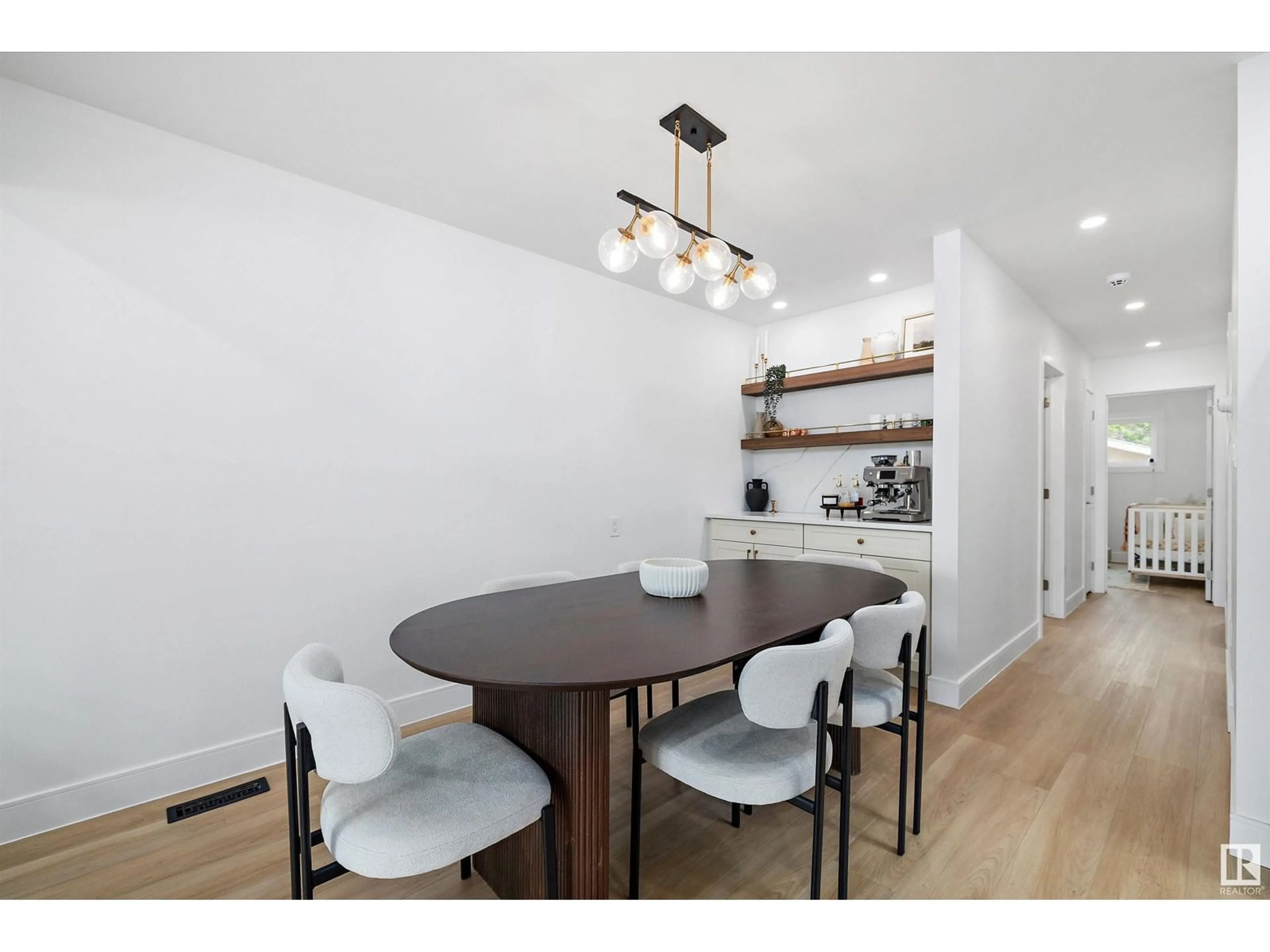 Dining room, wood/laminate floor for NW - 10229/10231 159 ST, Edmonton Alberta T5P3A3