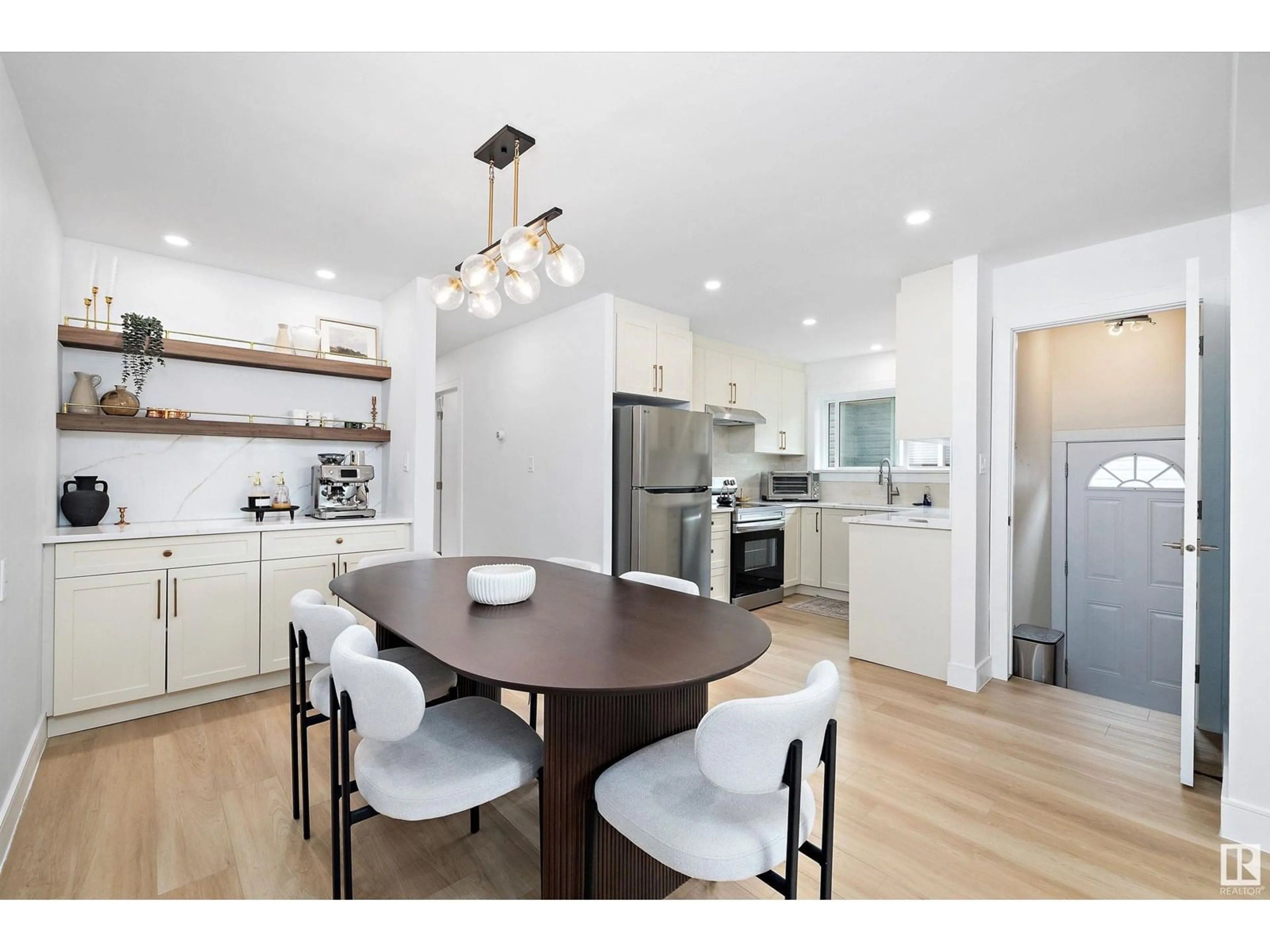 Open concept kitchen, wood/laminate floor for NW - 10229/10231 159 ST, Edmonton Alberta T5P3A3