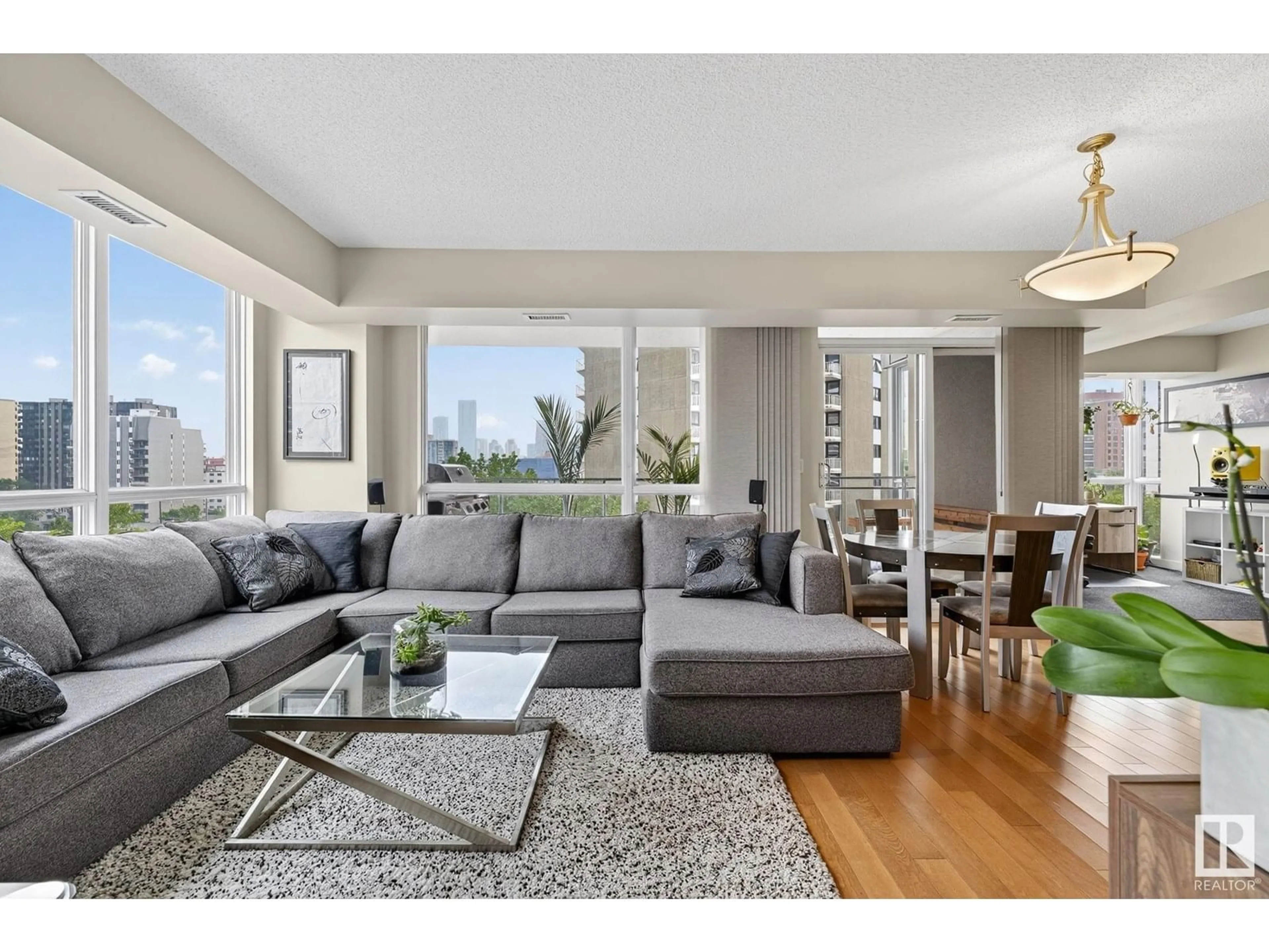 Living room with furniture, unknown for 604 - 10046 117 ST, Edmonton Alberta T5K1X2