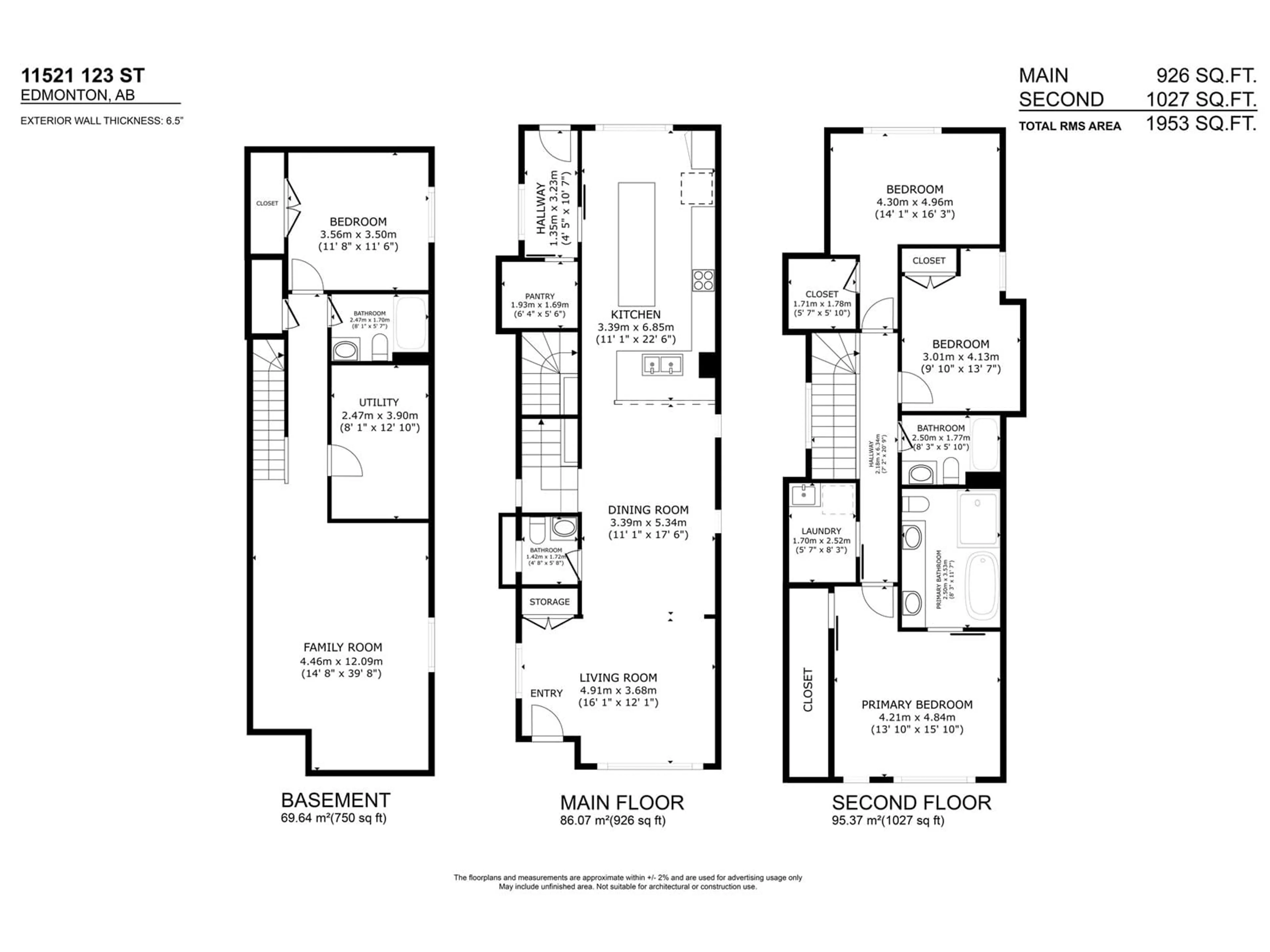 Floor plan for 11521 123 ST, Edmonton Alberta T5M0G5