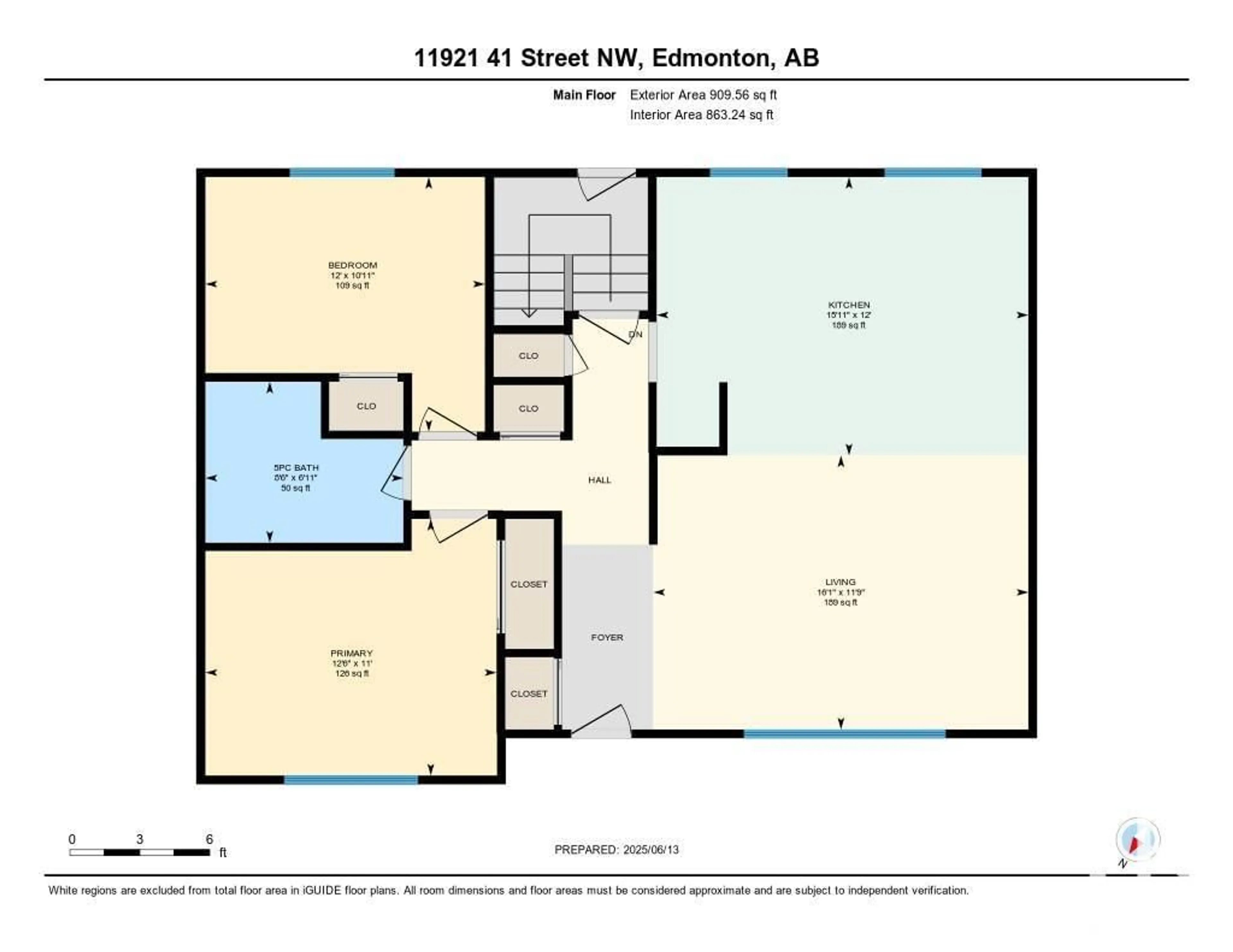 Floor plan for 11921 41 ST, Edmonton Alberta T5W2M1