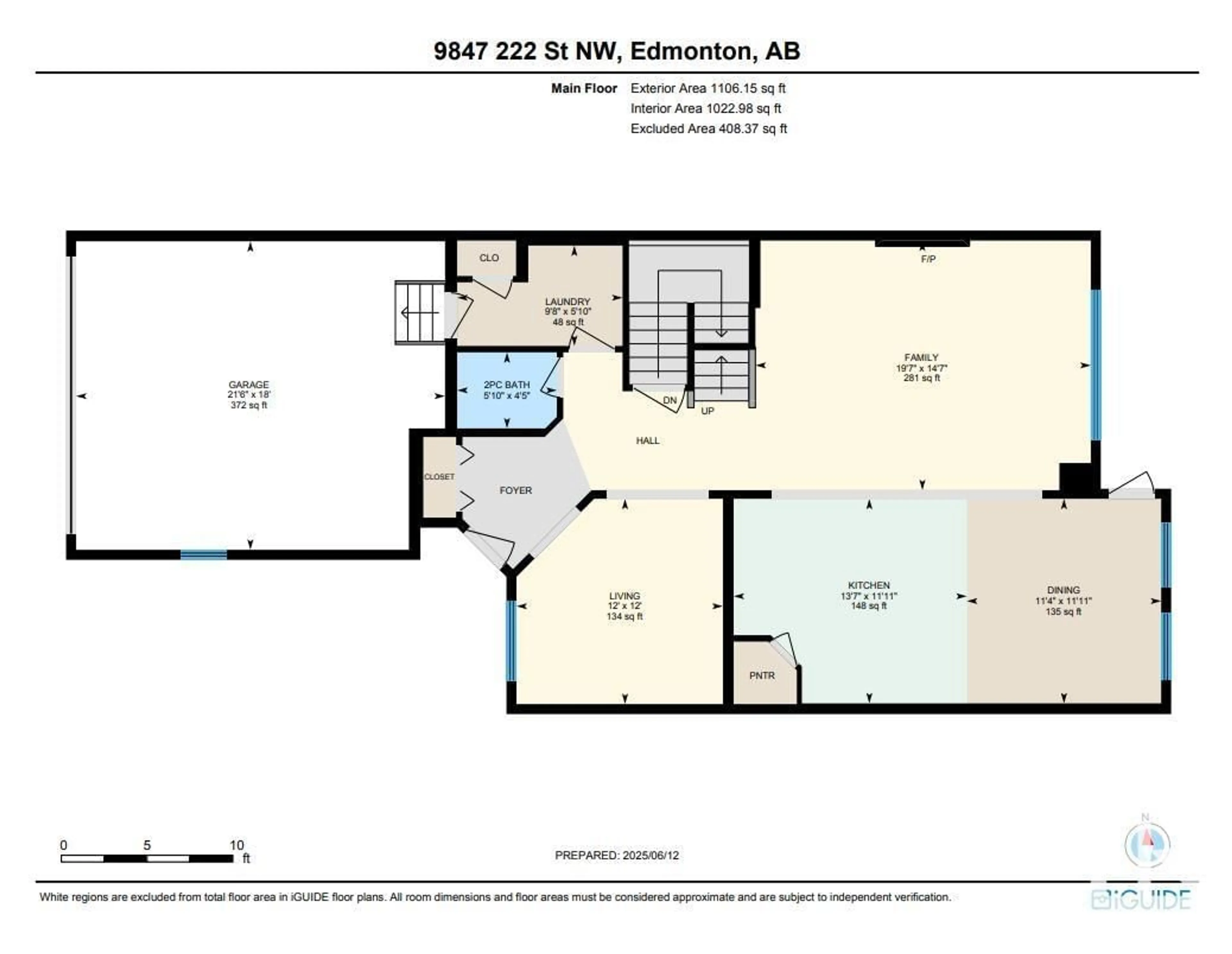 Floor plan for NW - 9847 222 ST, Edmonton Alberta T5T4P6