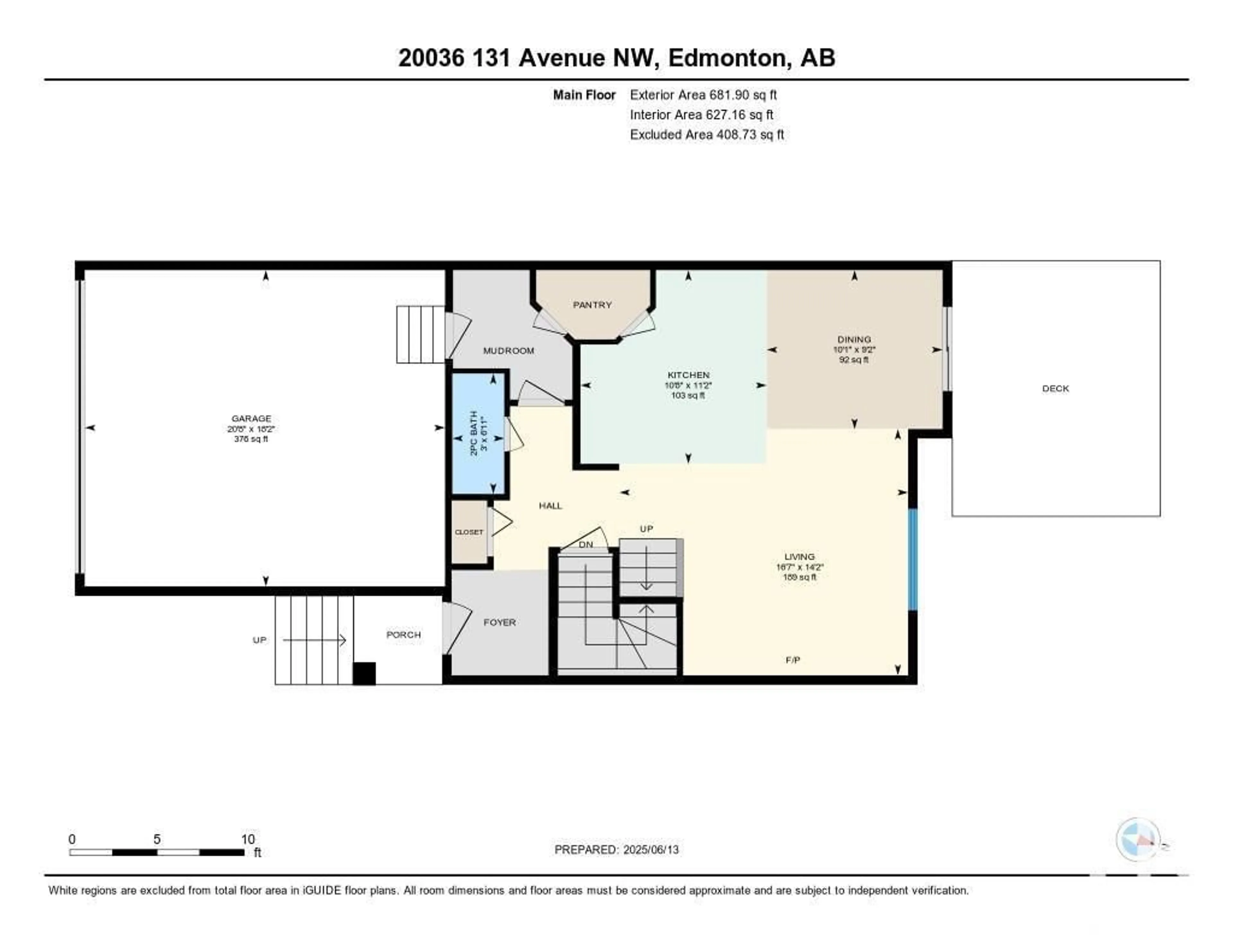 Floor plan for 20036 131 AV, Edmonton Alberta T5S0E2