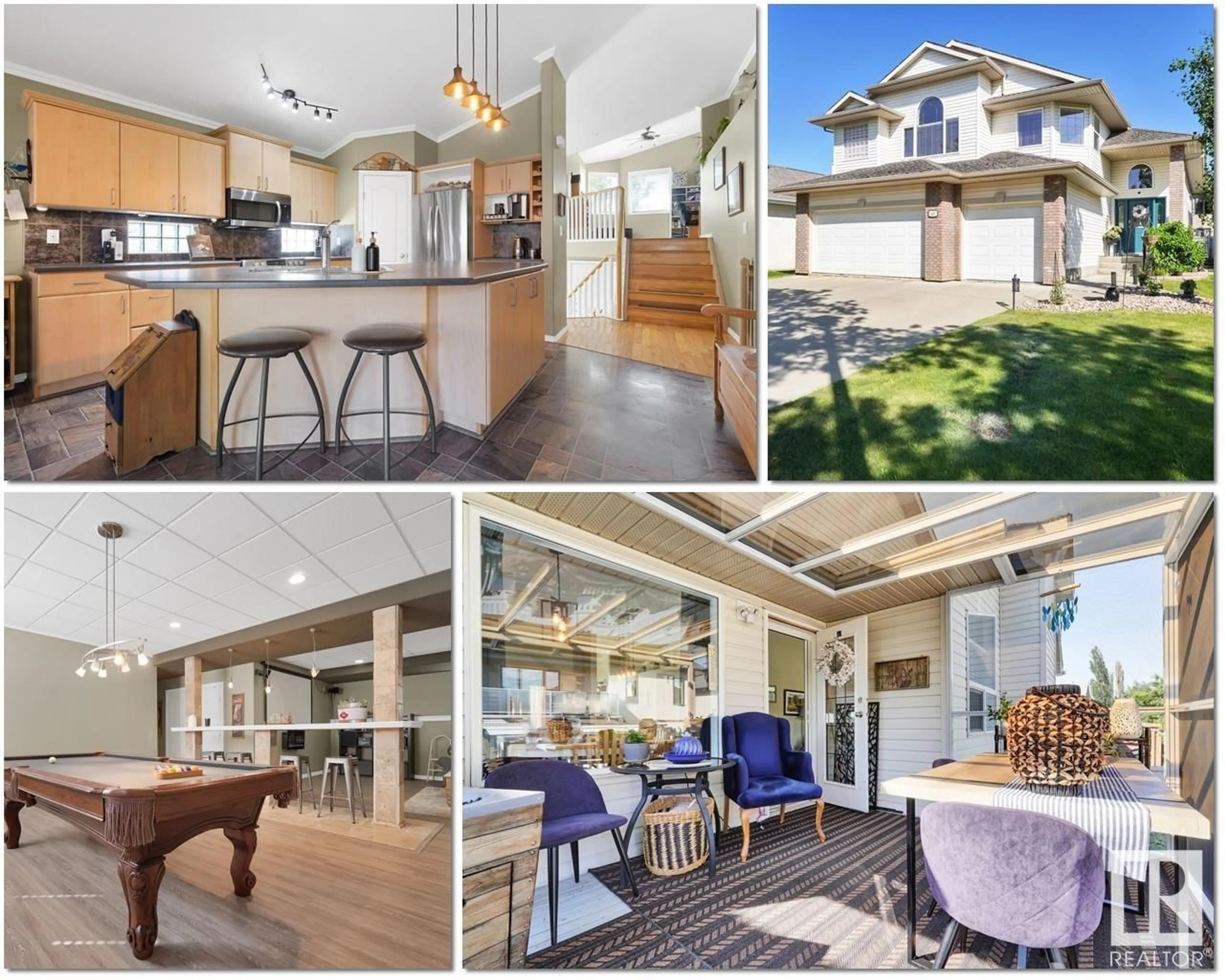 Open concept kitchen, wood/laminate floor for 169 KINGSWOOD BV, St. Albert Alberta T8N6V4