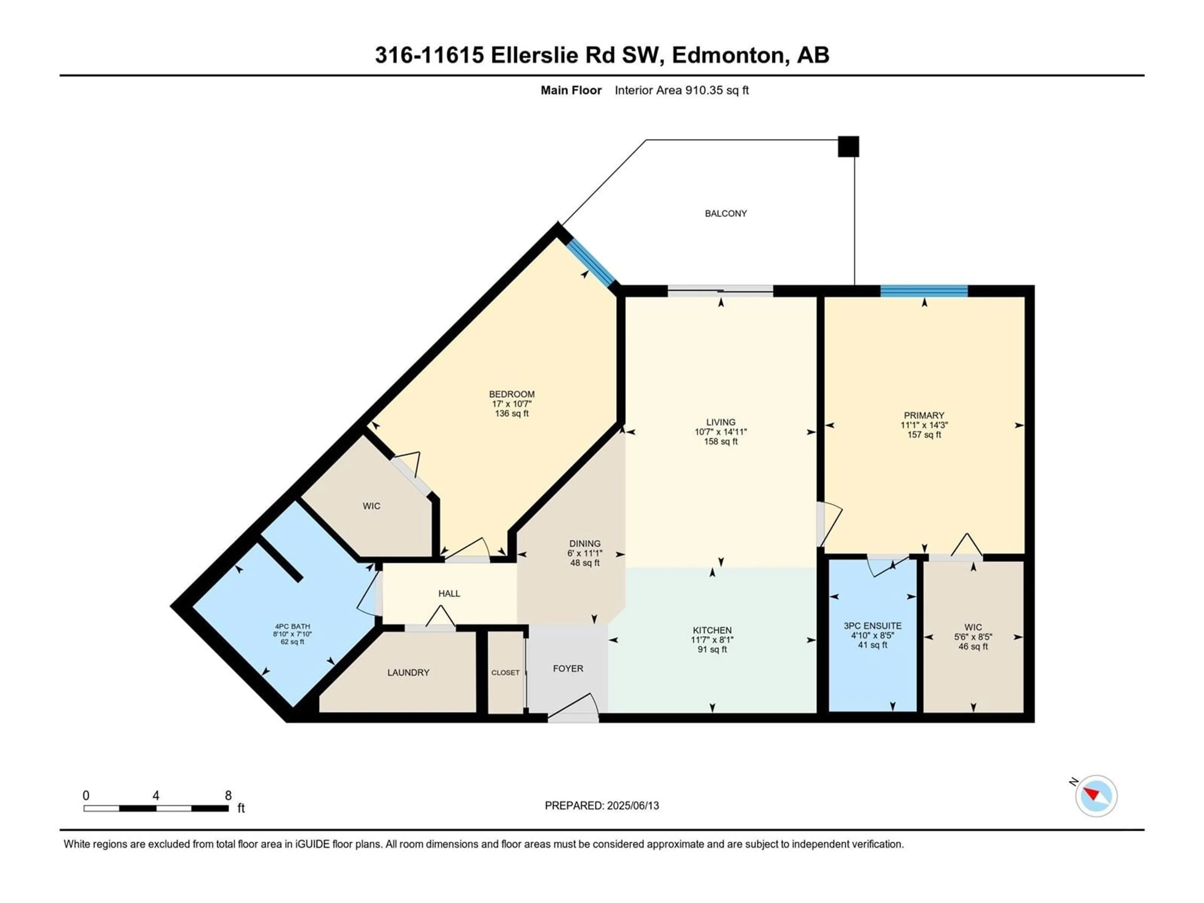 Floor plan for 11615 - 316 ELLERSLIE RD, Edmonton Alberta T6W0J3