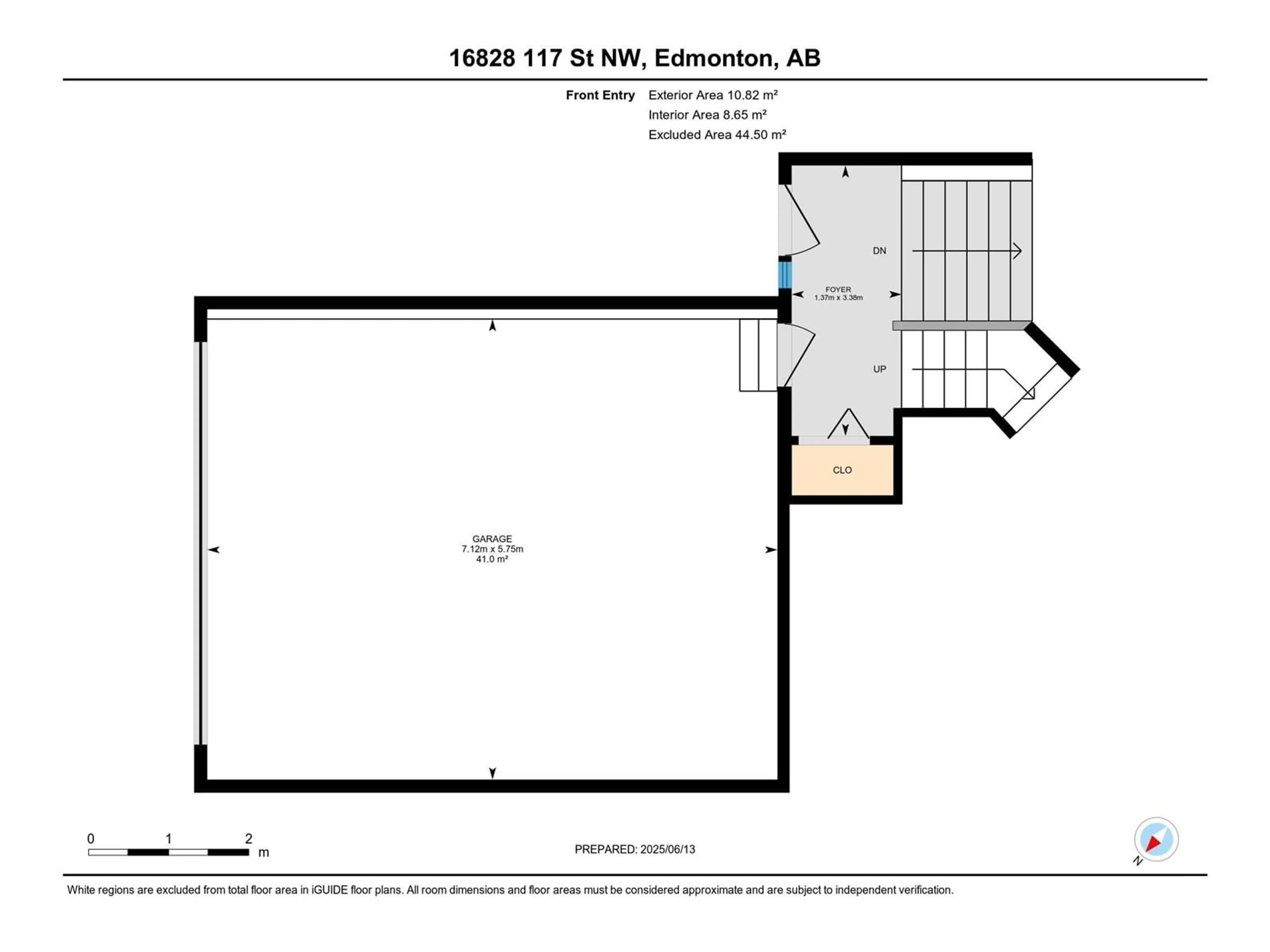 Floor plan for 16828 117 ST, Edmonton Alberta T5X6K3