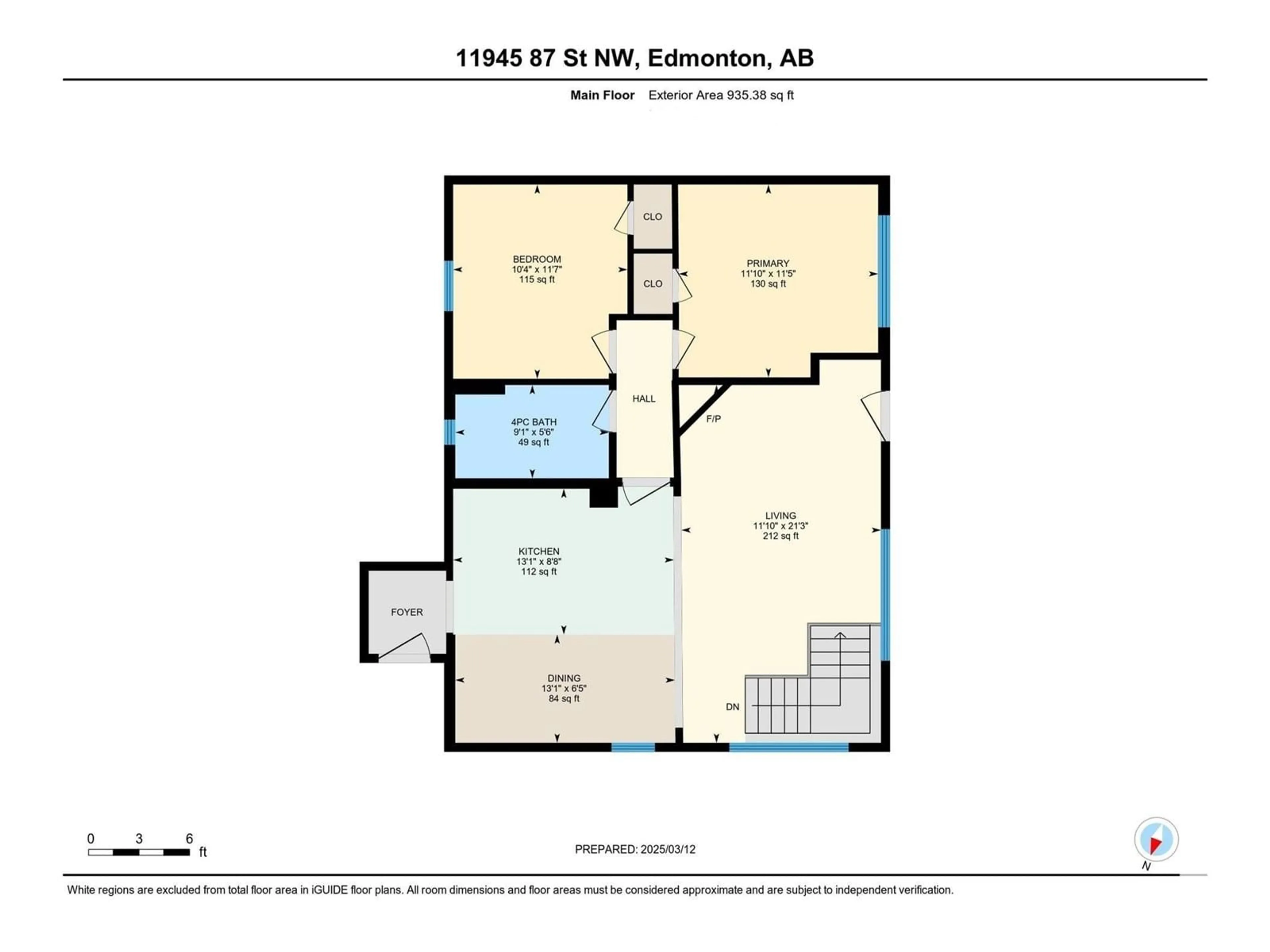 Floor plan for NW - 11945 87 ST, Edmonton Alberta T5B3N3