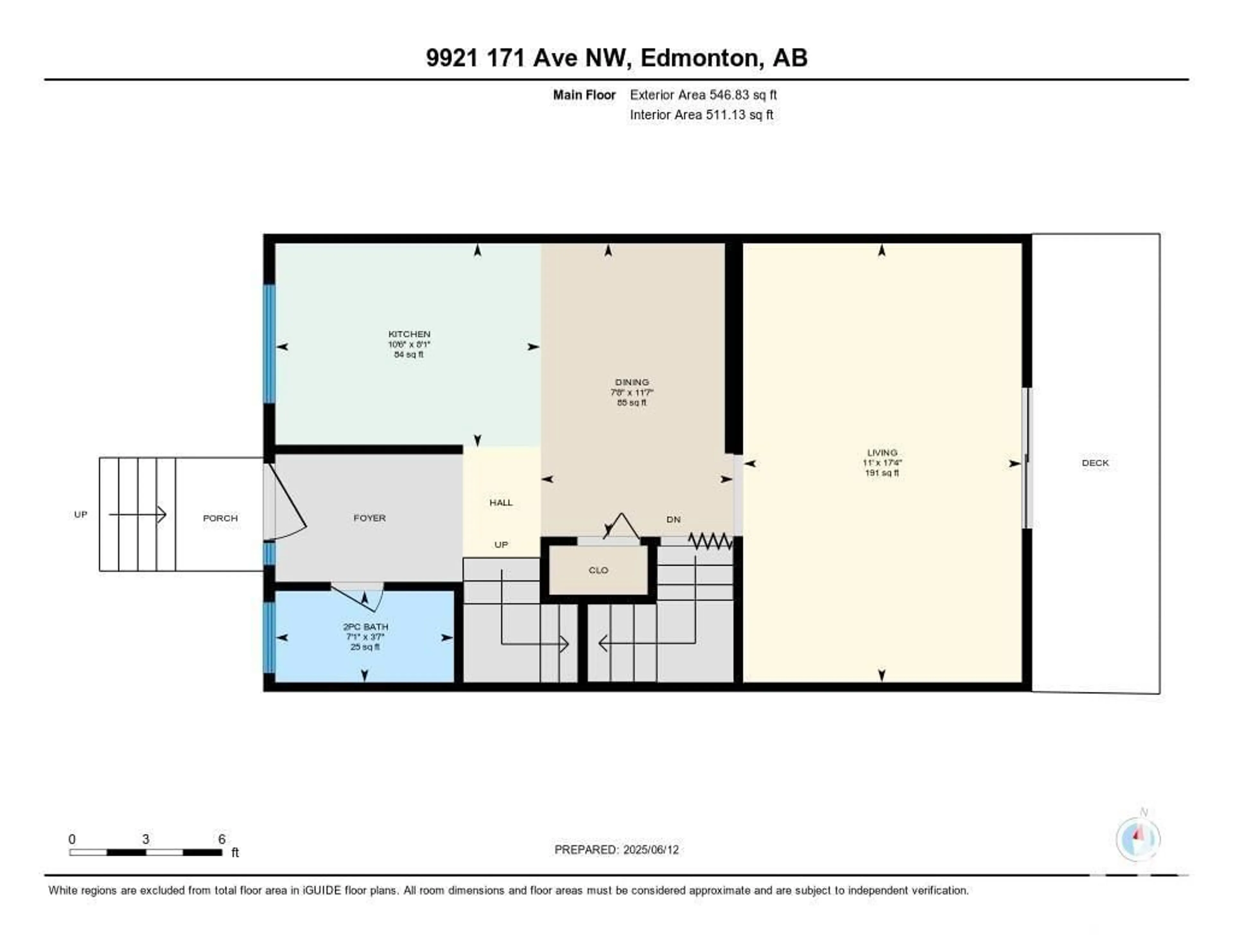 Floor plan for 9921 171 AV, Edmonton Alberta T5X4X2