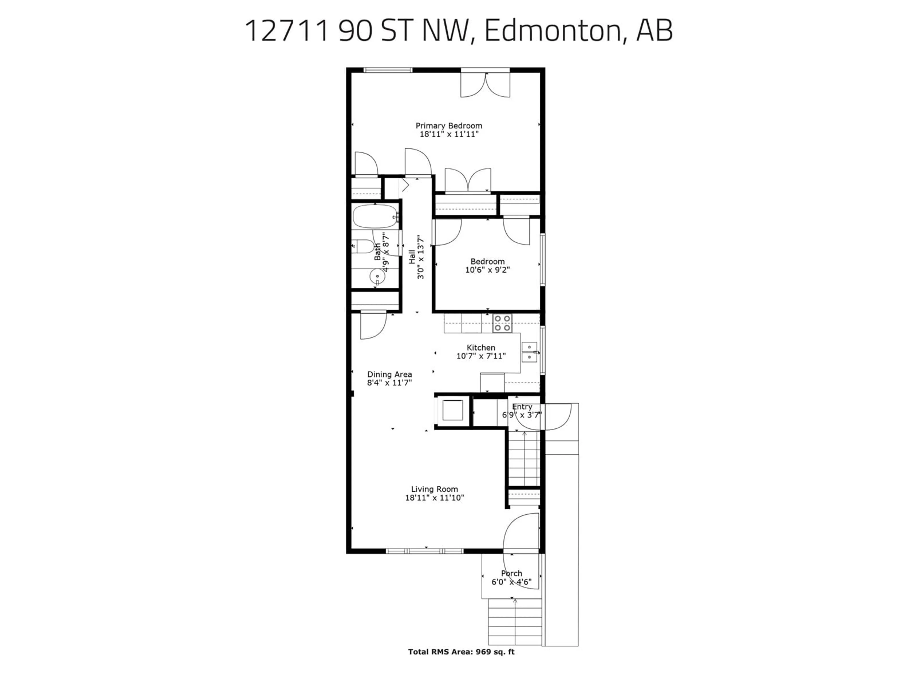 Floor plan for NW - 12711 90 ST, Edmonton Alberta T5E3L5