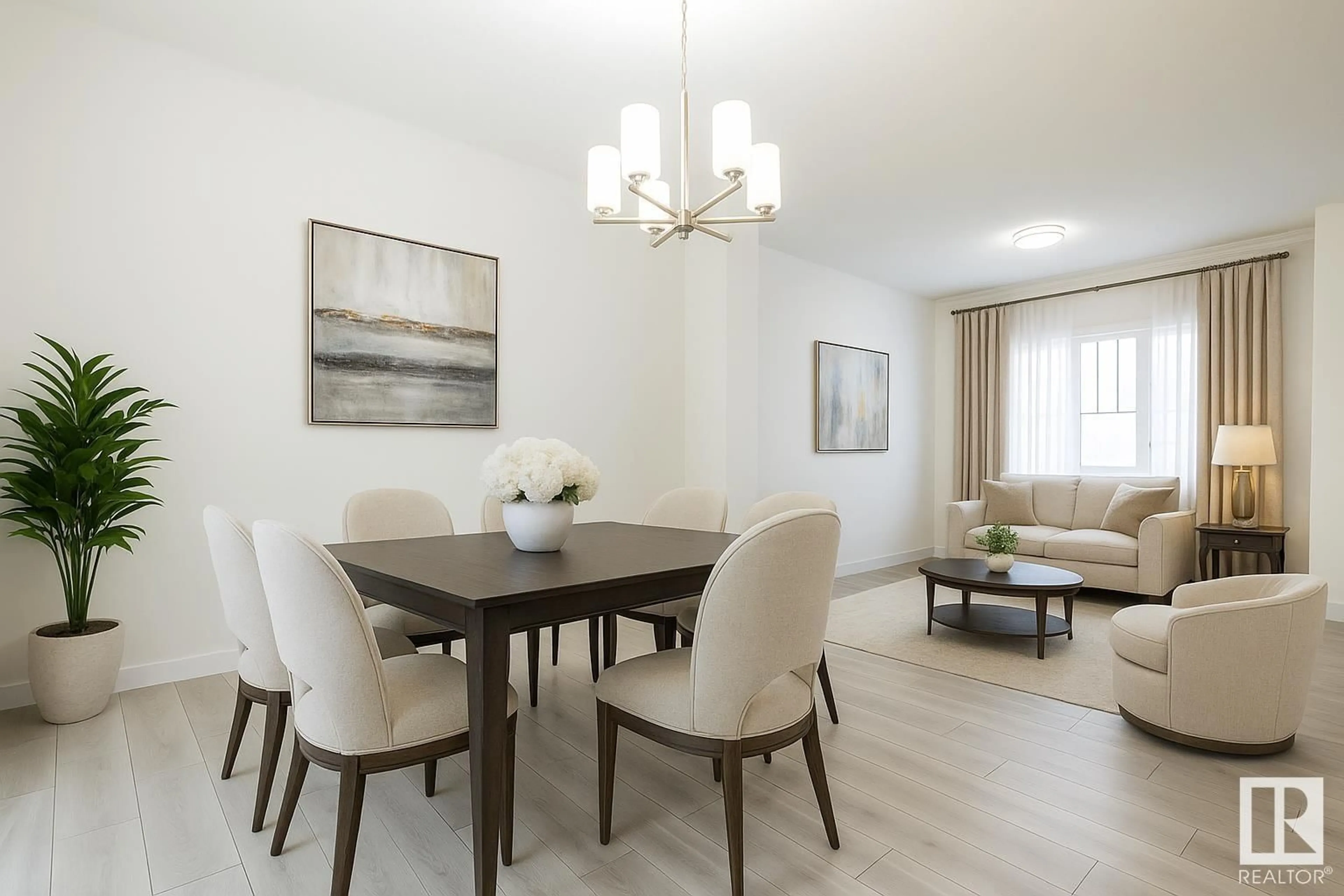 Dining room, wood/laminate floor for 150 ELLIOTT WD, Fort Saskatchewan Alberta T8L1V1