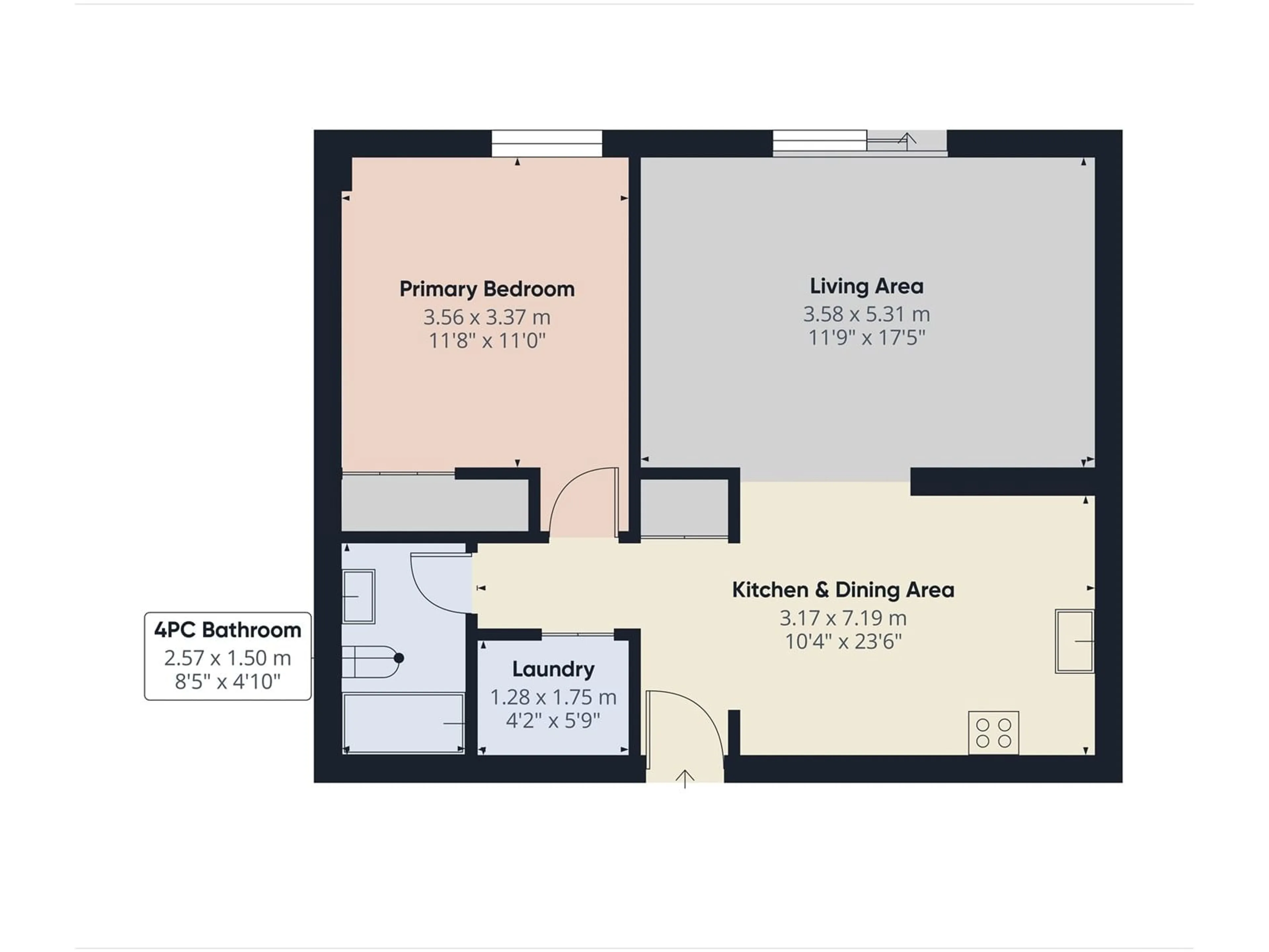 Floor plan for #23 - 10208 113 ST, Edmonton Alberta T5K1P4