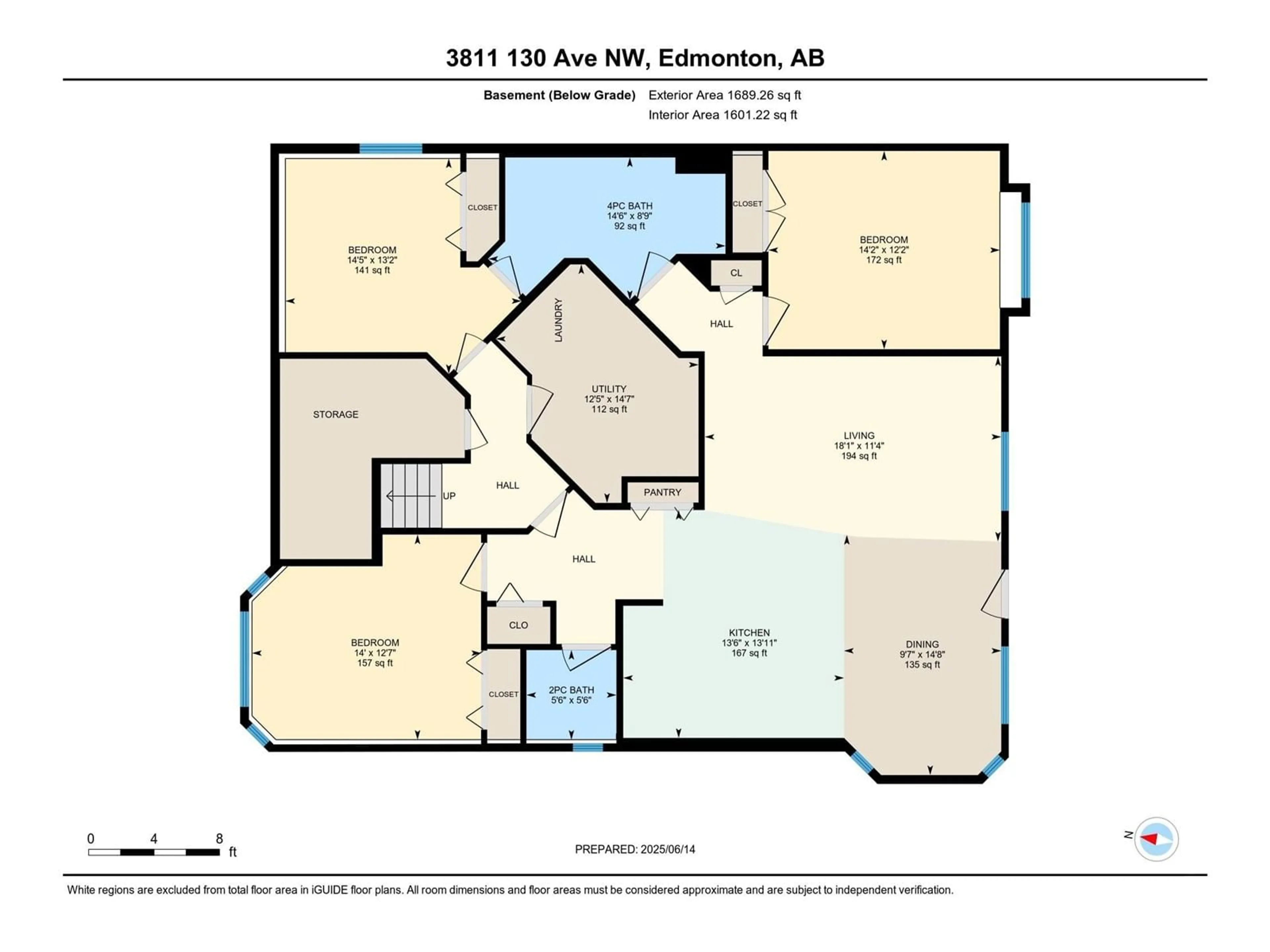 Floor plan for 3811 130 AV, Edmonton Alberta T5A5G1