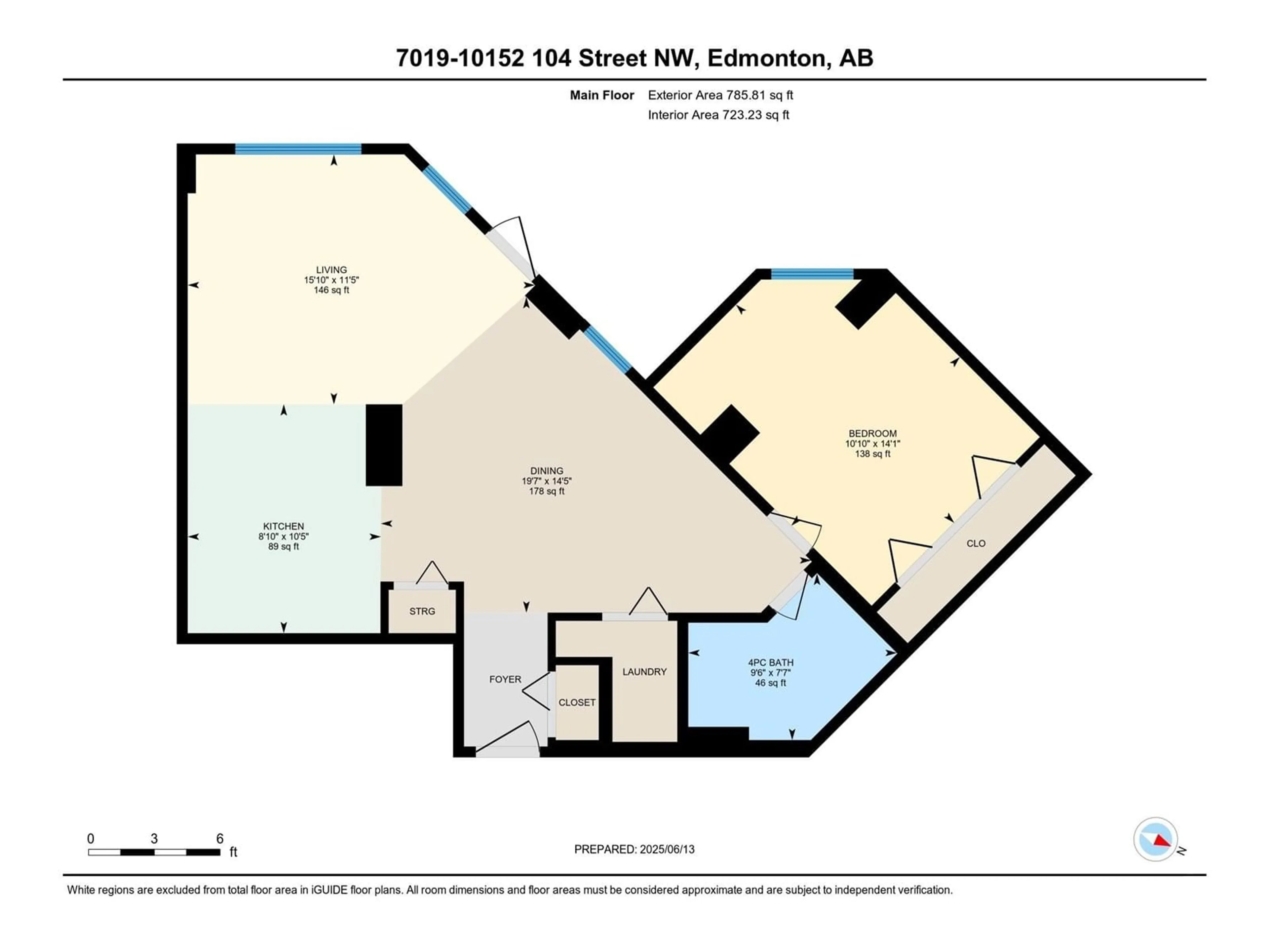 Floor plan for 701 - 10152 104 ST NW, Edmonton Alberta T5J0B6