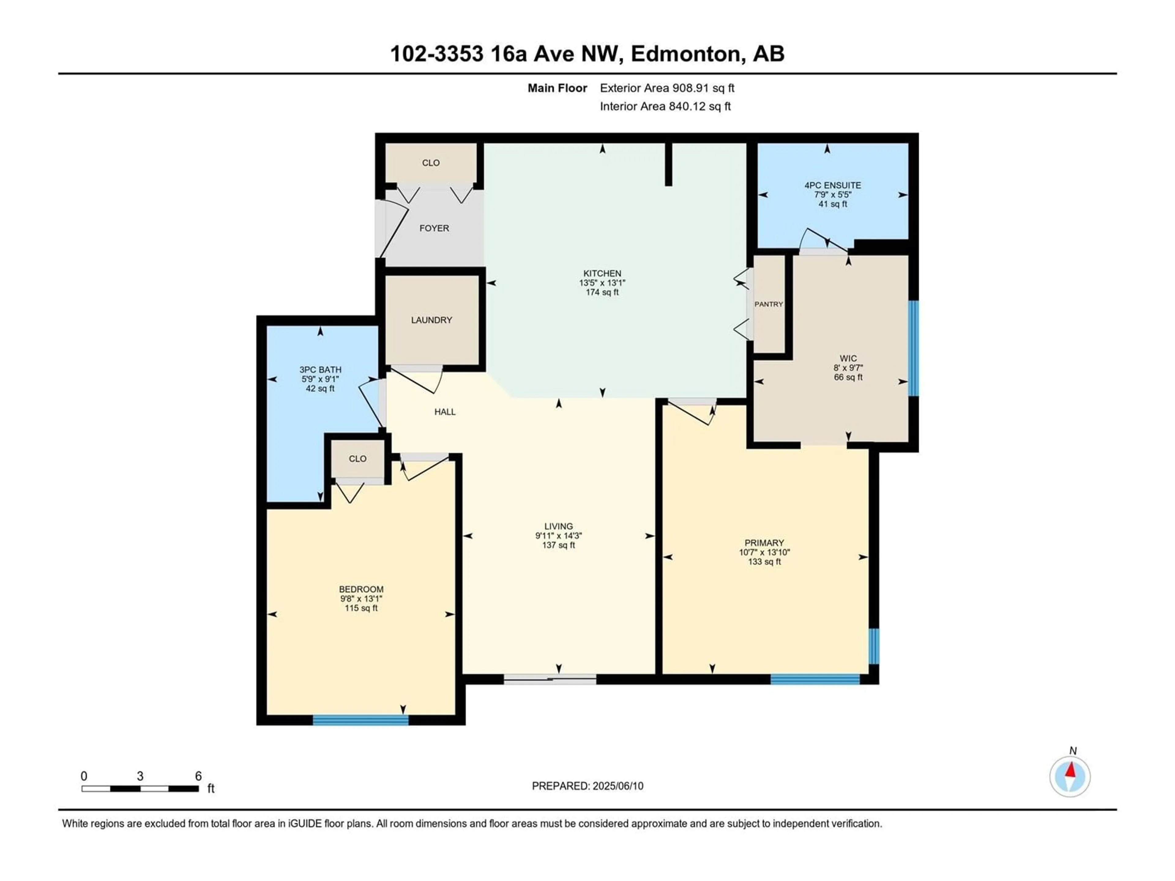 Floor plan for #102 - 3353 16A AV, Edmonton Alberta T6T0V4