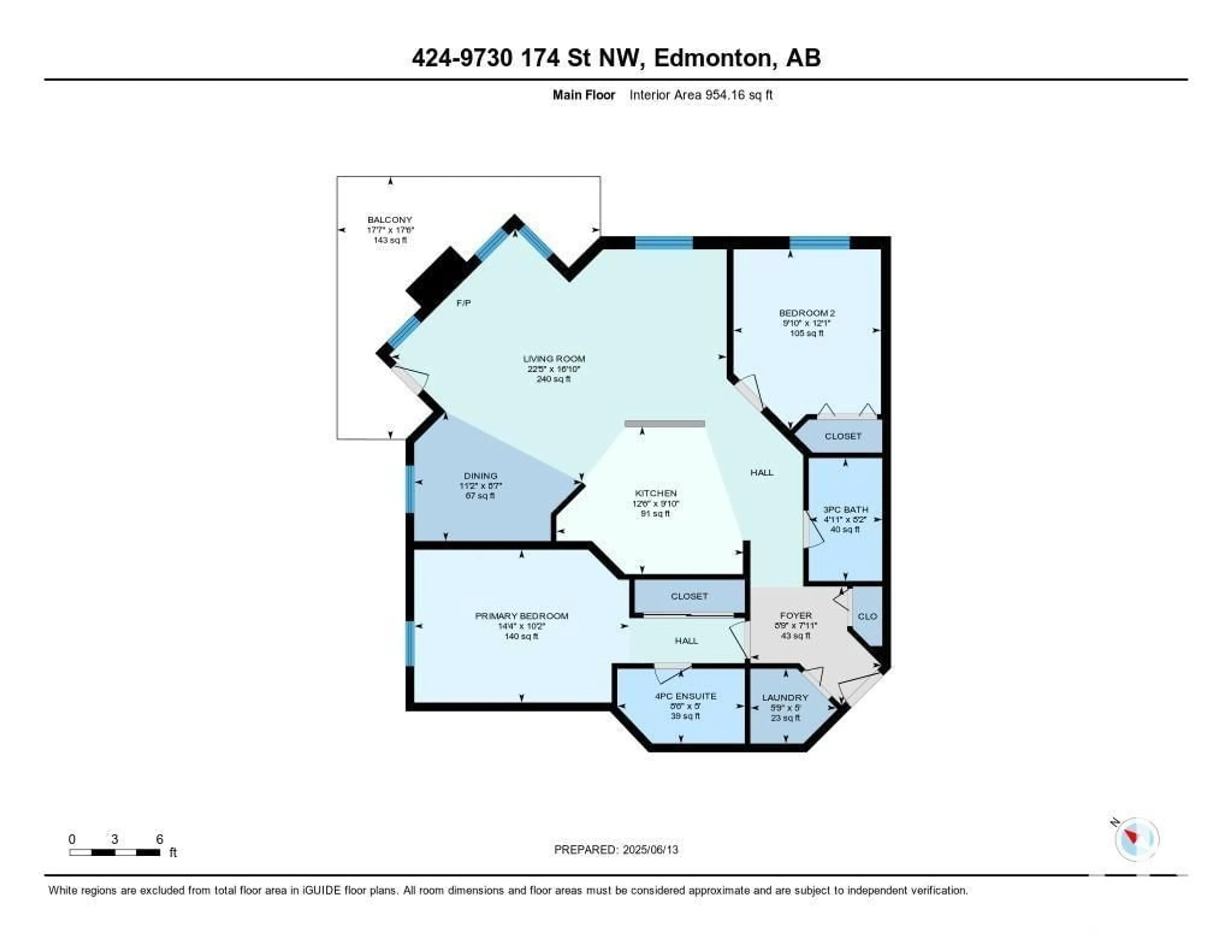 Floor plan for #424 - 9730 174 ST NW, Edmonton Alberta T5T6J4
