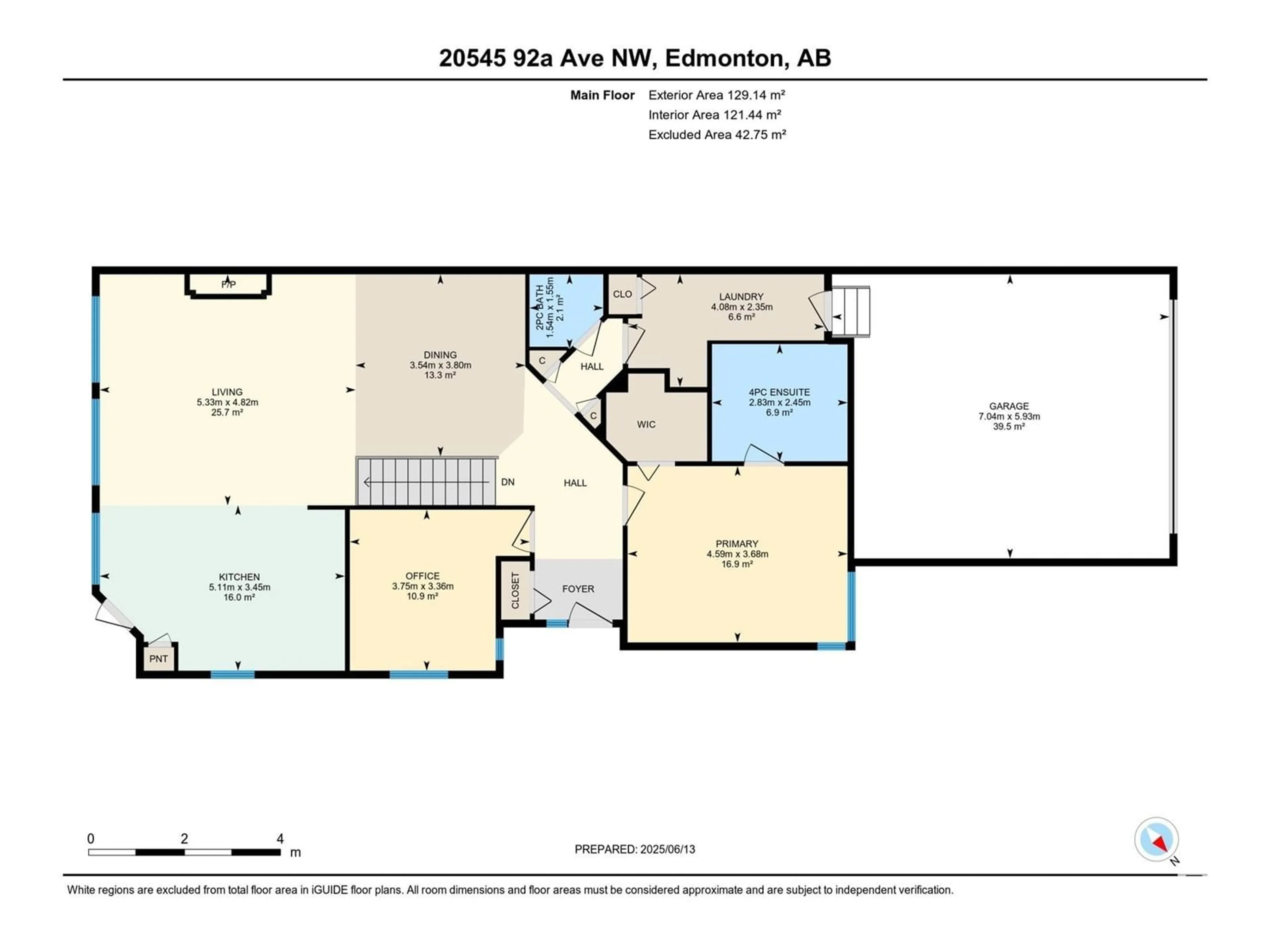 Floor plan for 20545 92A AV, Edmonton Alberta T5T3B2