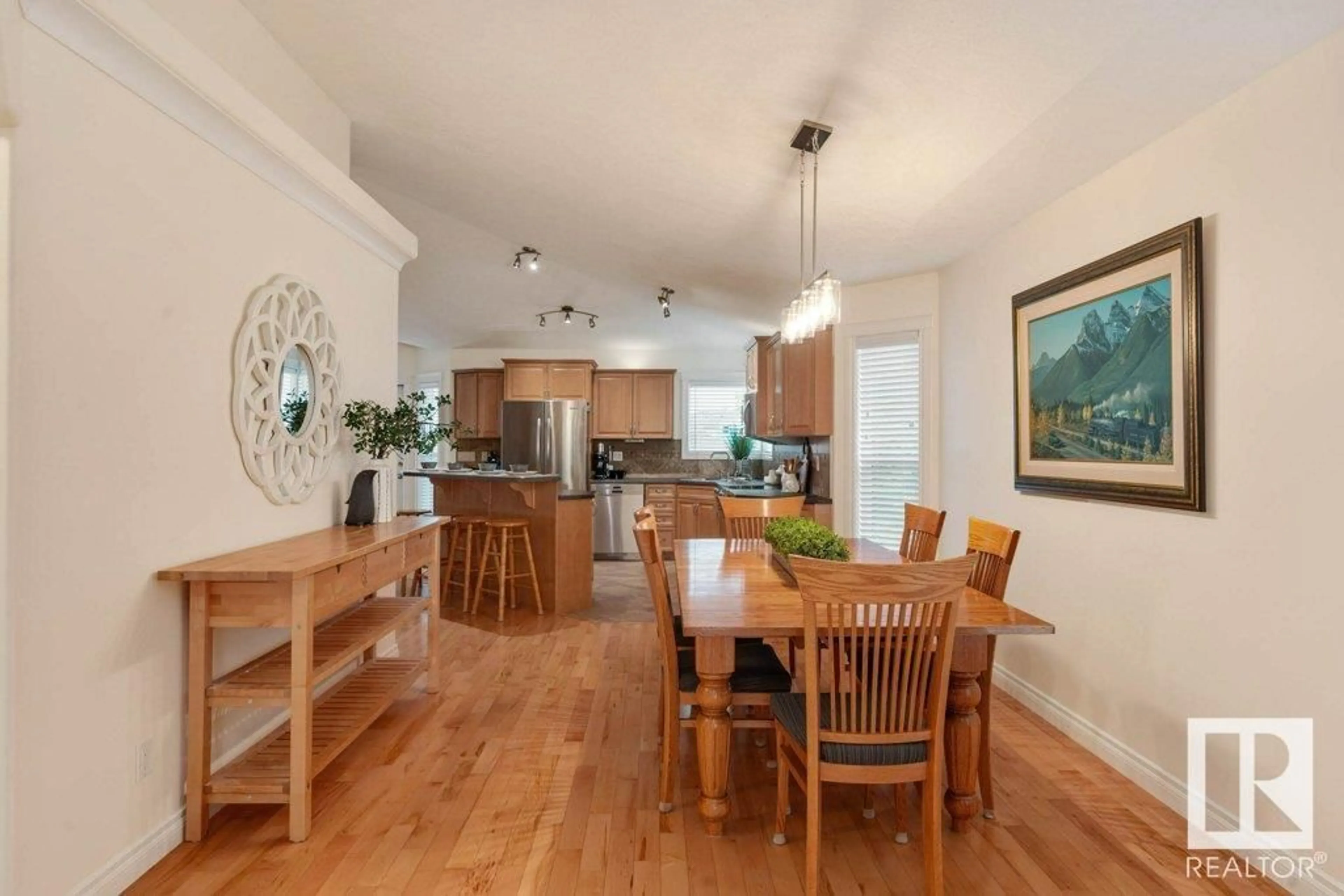 Open concept kitchen, wood/laminate floor for 17 HANEY LD, Spruce Grove Alberta T7X0A2