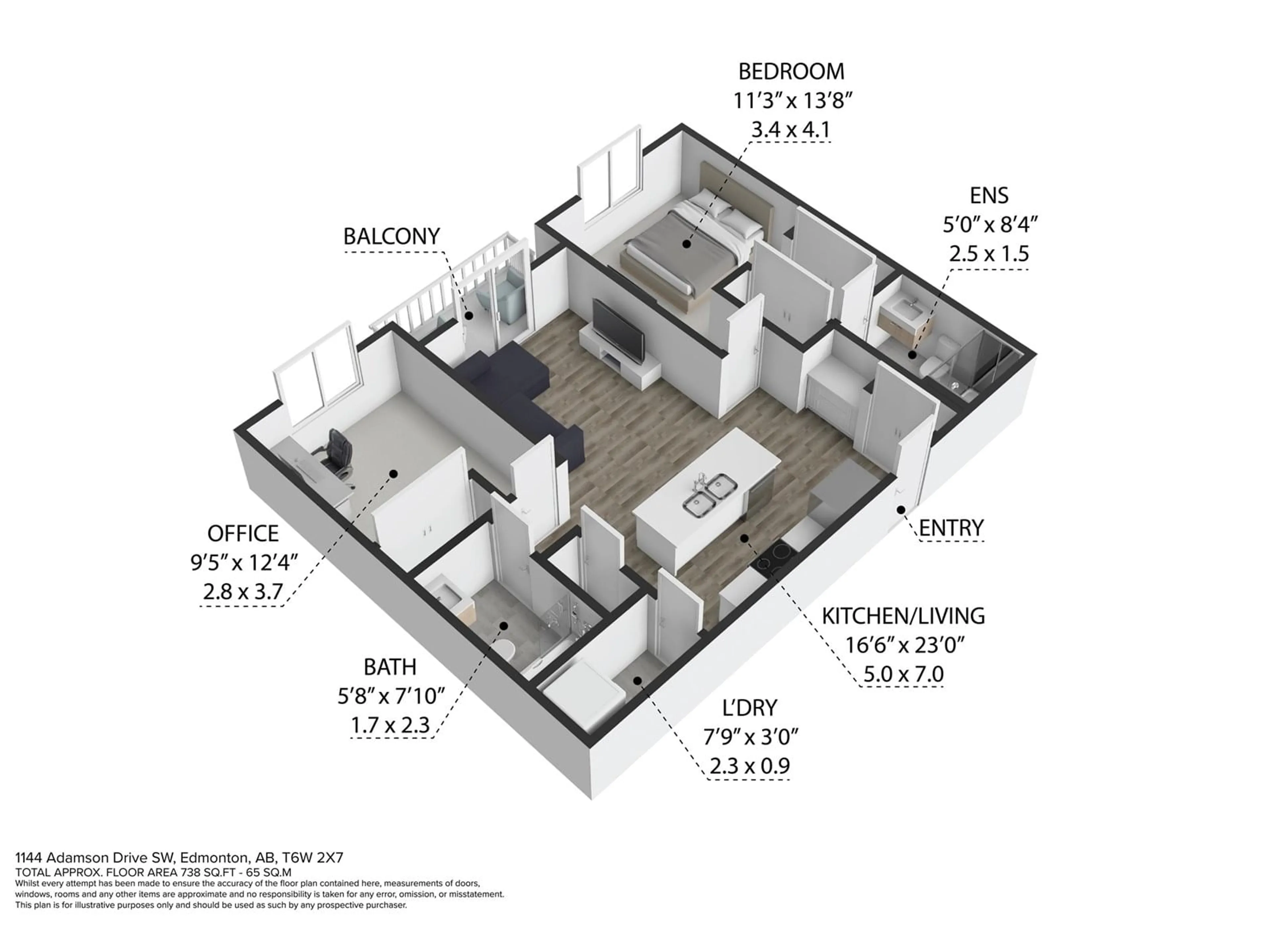 Floor plan for #208 - 1144 ADAMSON DR, Edmonton Alberta T6W2X7