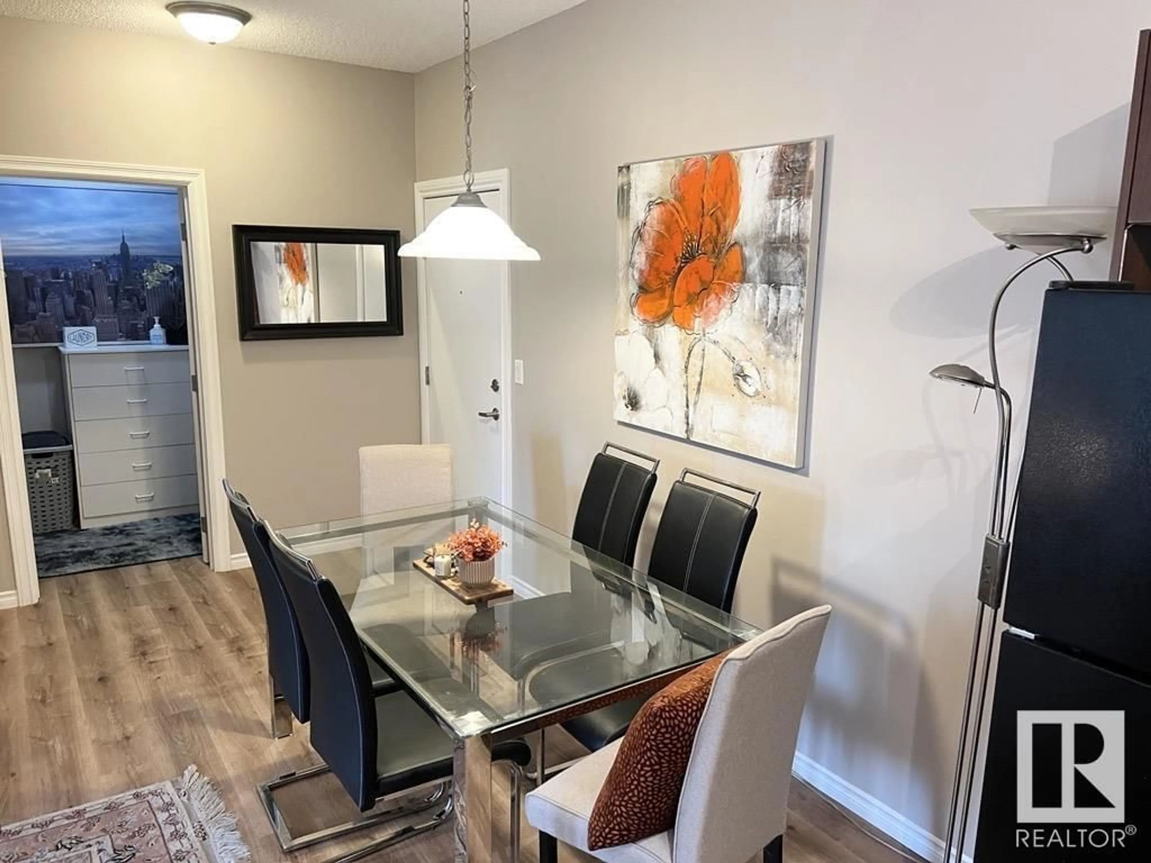 Dining room, wood/laminate floor for #417 - 263 MACEWAN RD, Edmonton Alberta T6W0C4