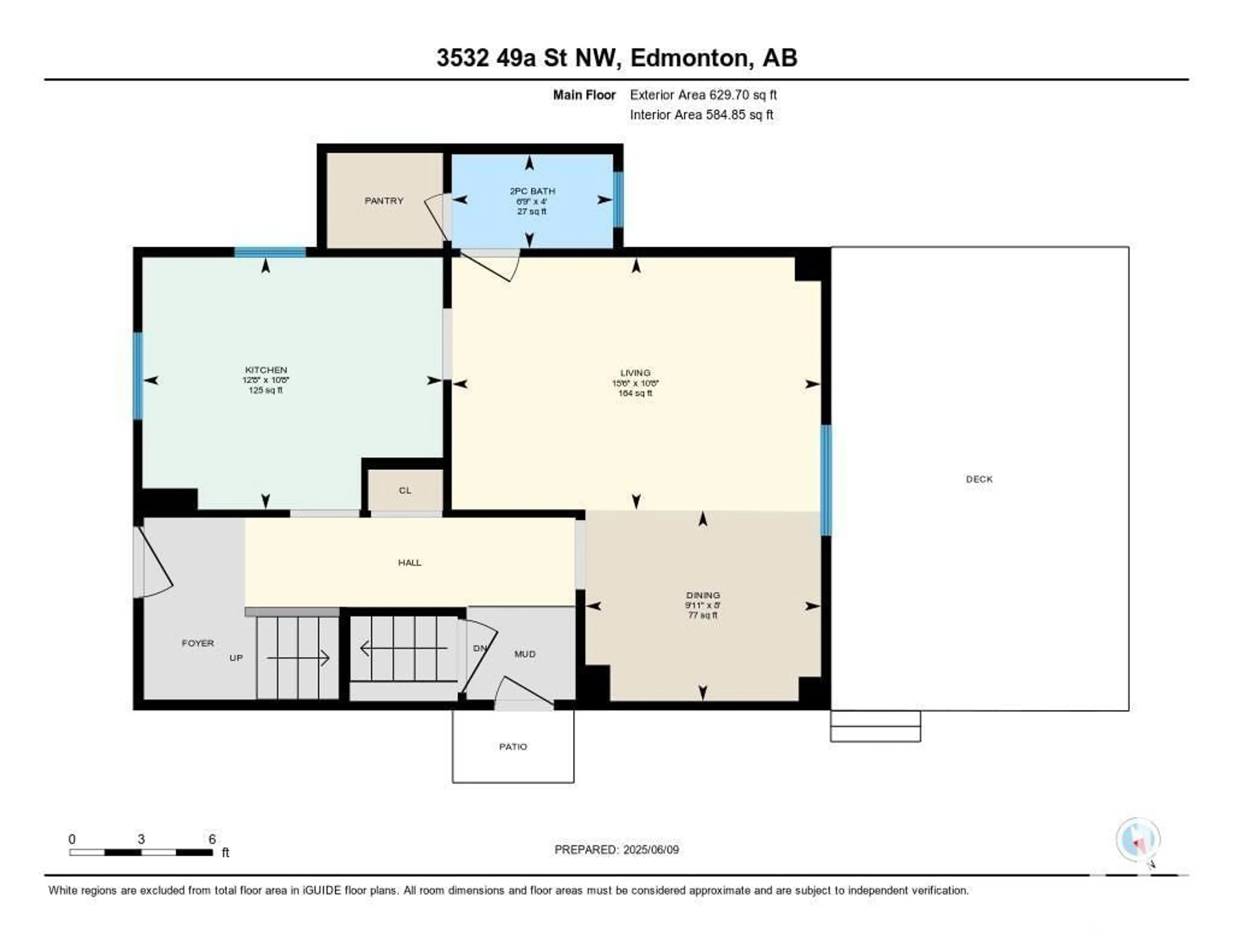 Floor plan for NW - 3532 49A ST, Edmonton Alberta T6L3V9