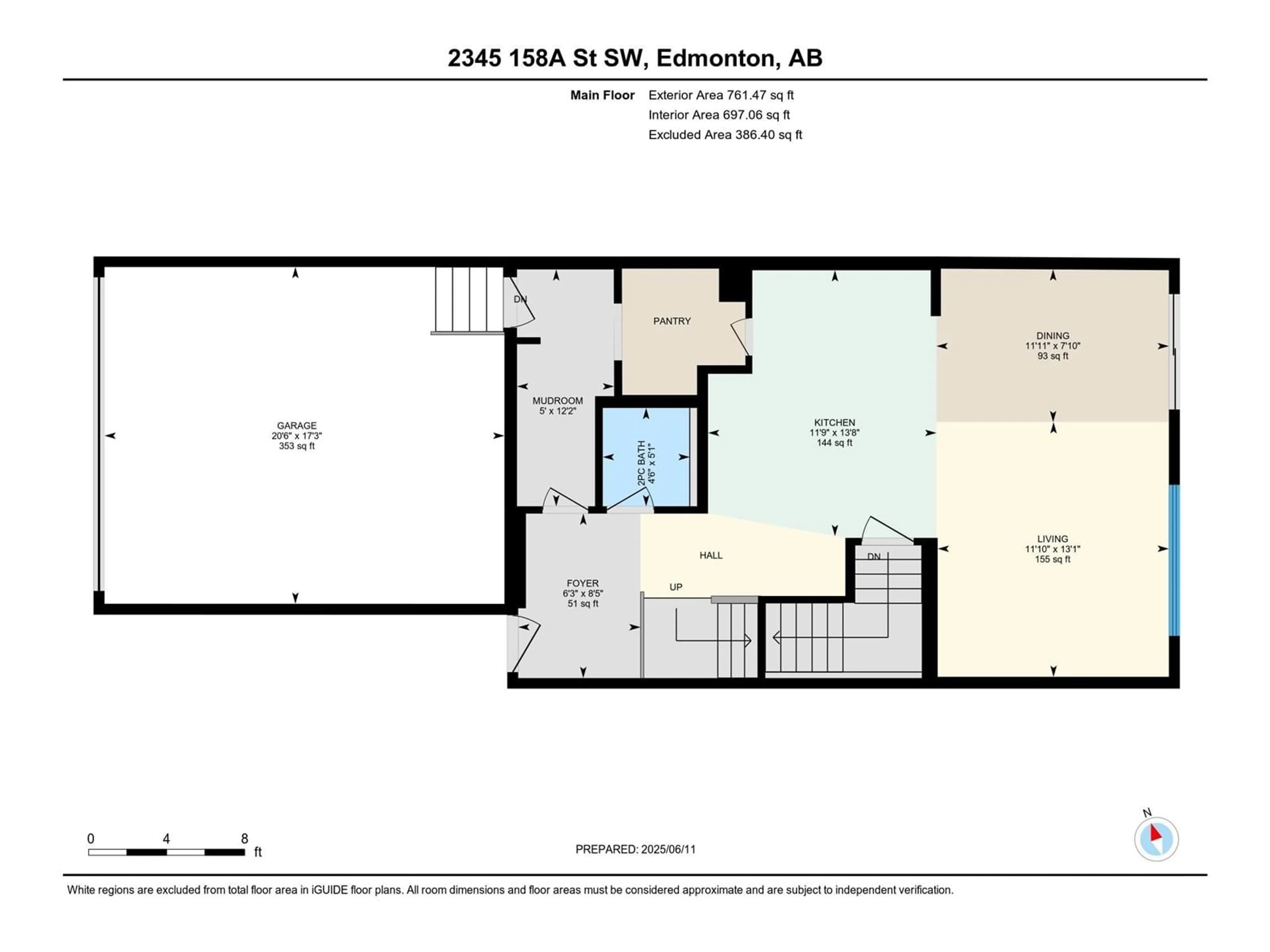 Floor plan for SW - 2345 158A ST, Edmonton Alberta T6W5K4