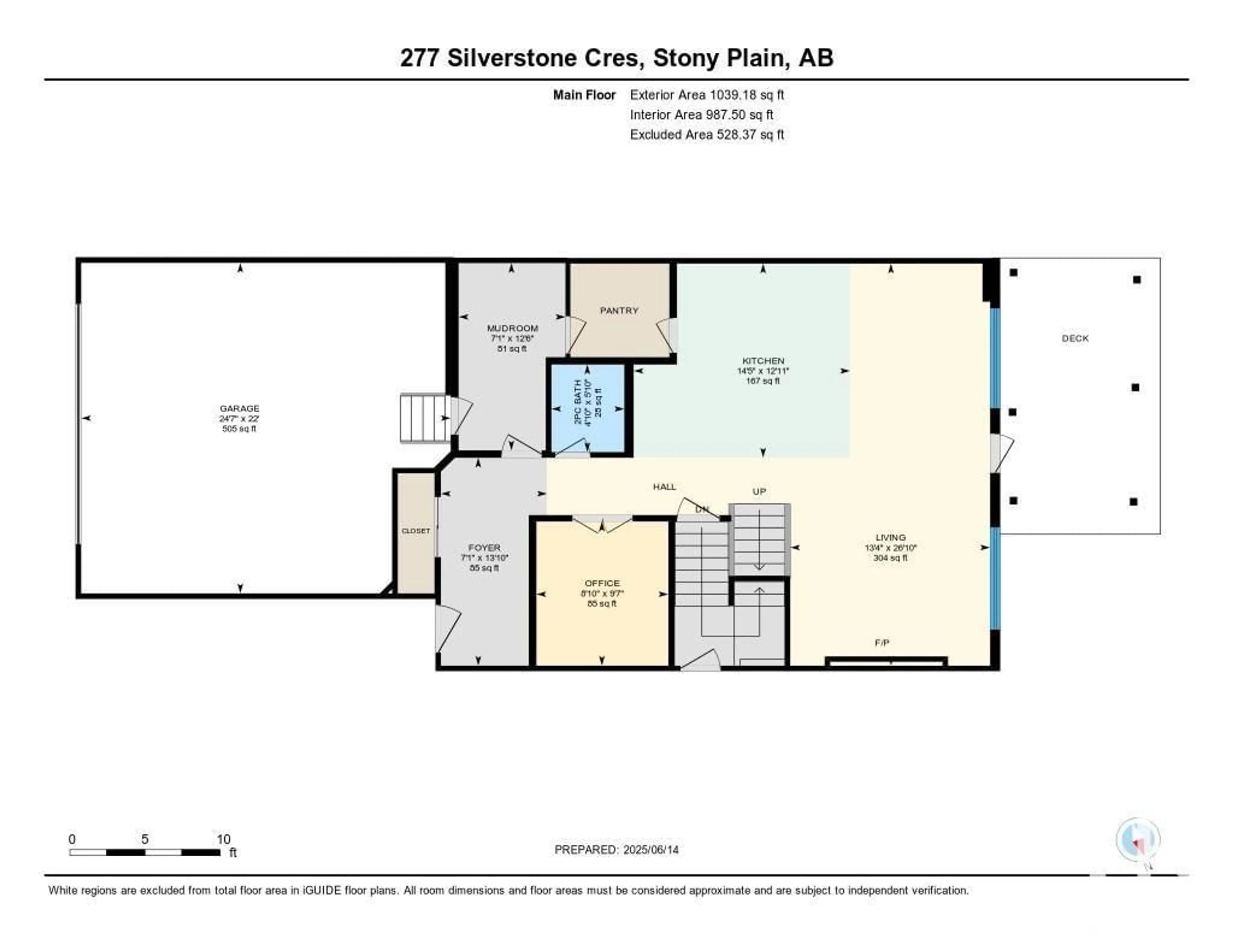 Floor plan for 277 SILVERSTONE CR, Stony Plain Alberta T7Z0E8