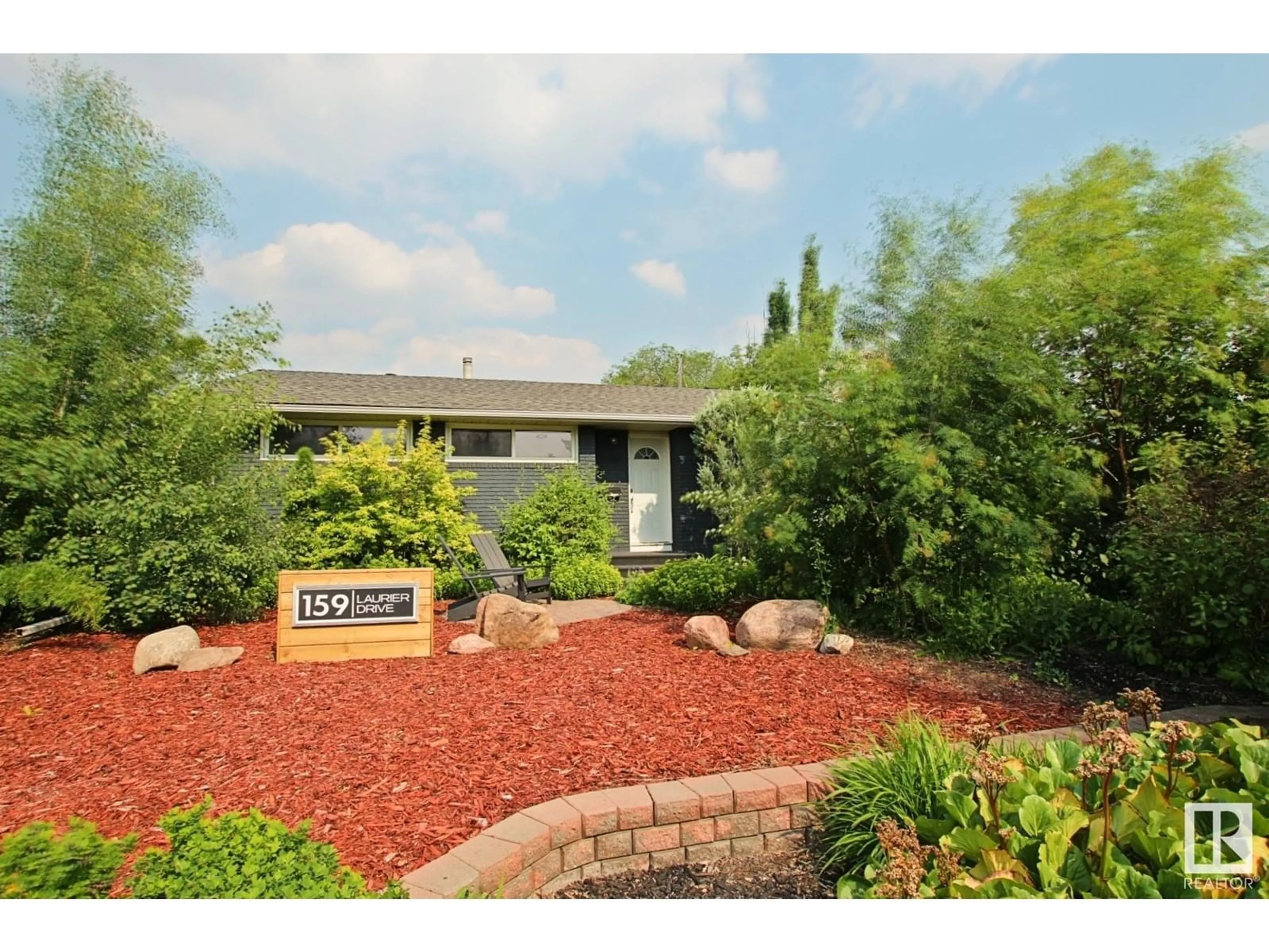 Home with vinyl exterior material, street for 159 LAURIER DR, Edmonton Alberta T5R5P9
