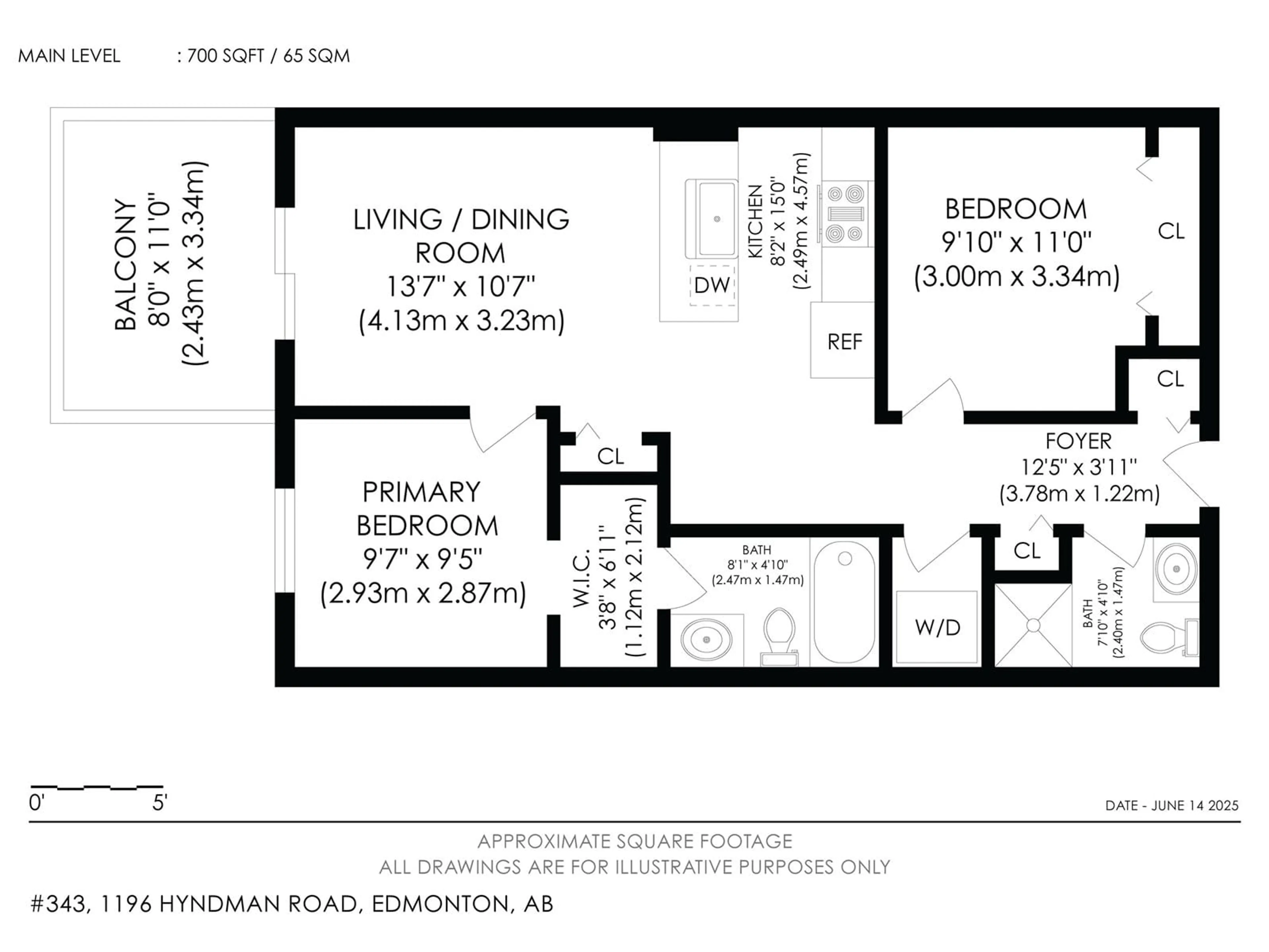 Floor plan for #343 - 1196 HYNDMAN RD NW, Edmonton Alberta T5A0X8