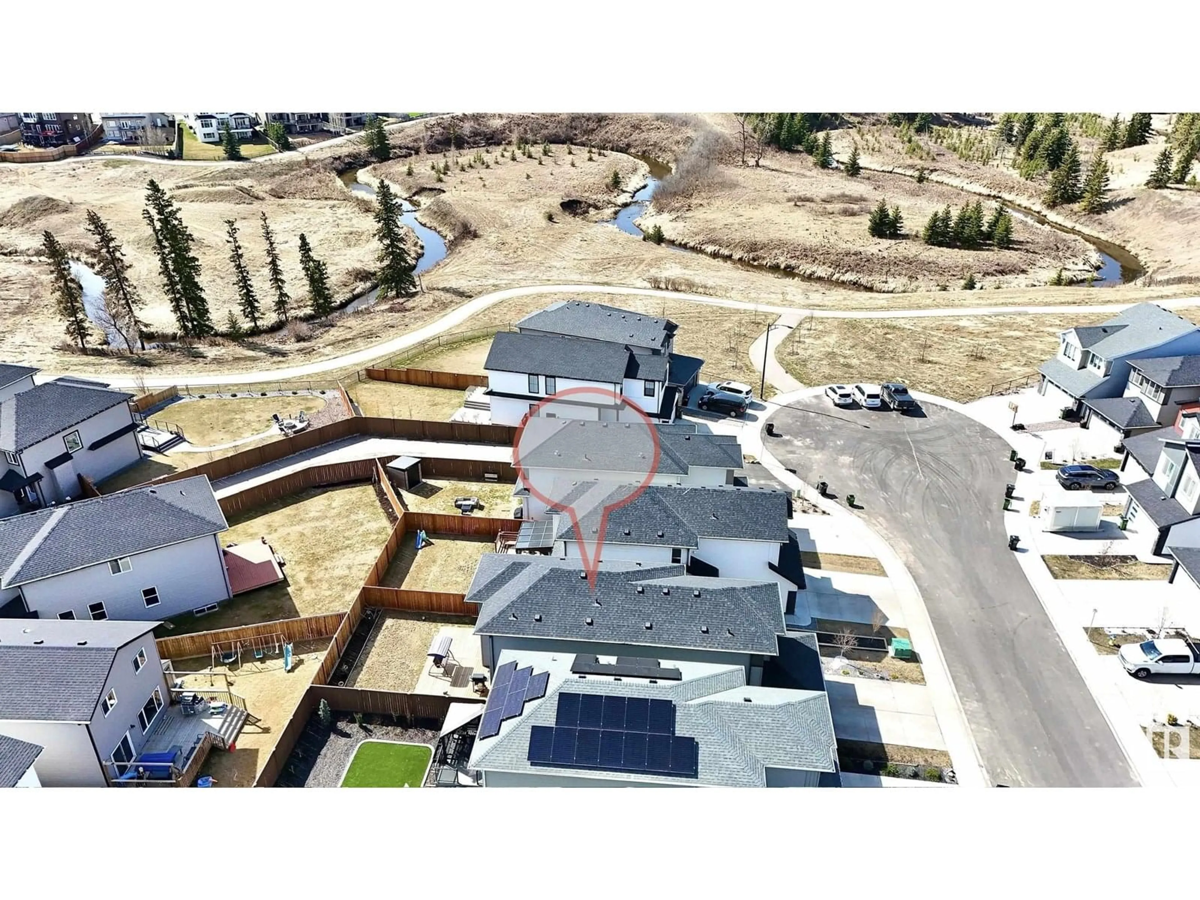 A pic from outside/outdoor area/front of a property/back of a property/a pic from drone, street for 3517 CHECKNITA POINT, Edmonton Alberta T6W4W6
