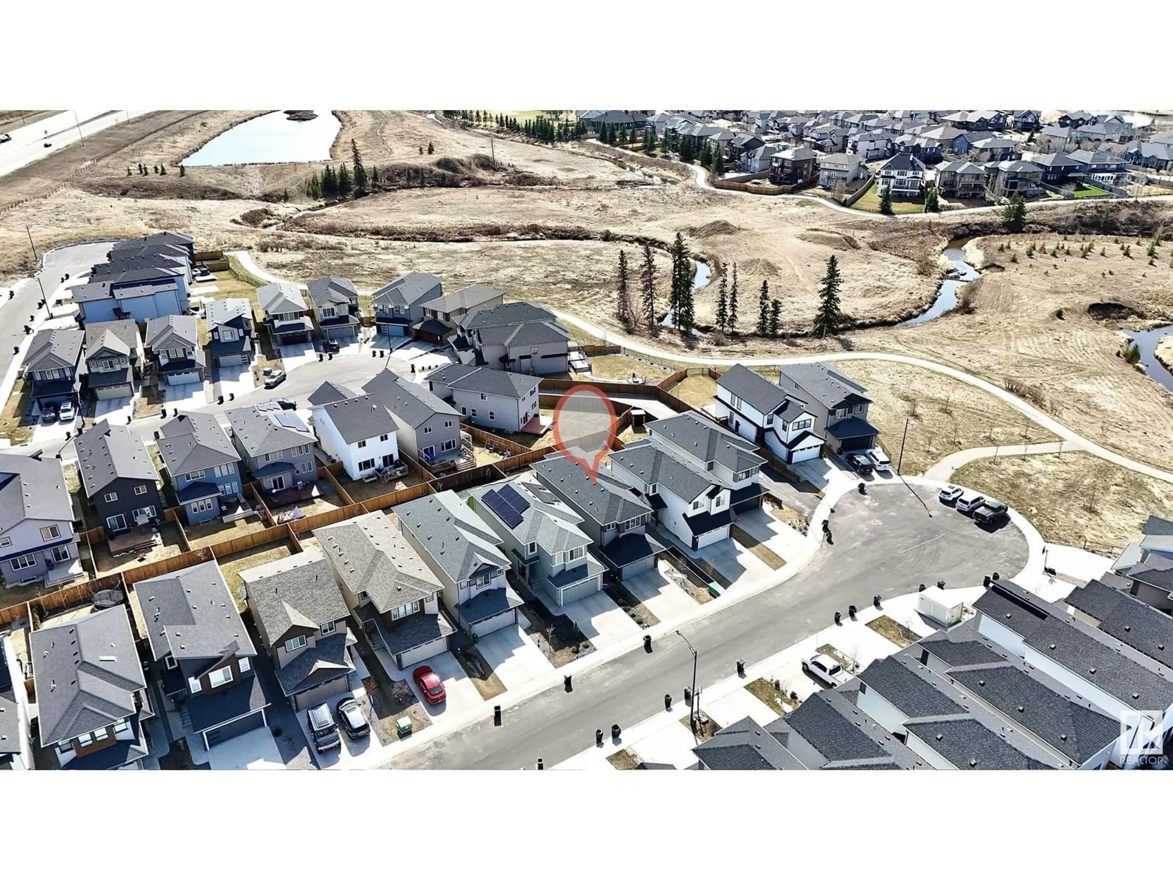 A pic from outside/outdoor area/front of a property/back of a property/a pic from drone, street for 3517 CHECKNITA POINT, Edmonton Alberta T6W4W6