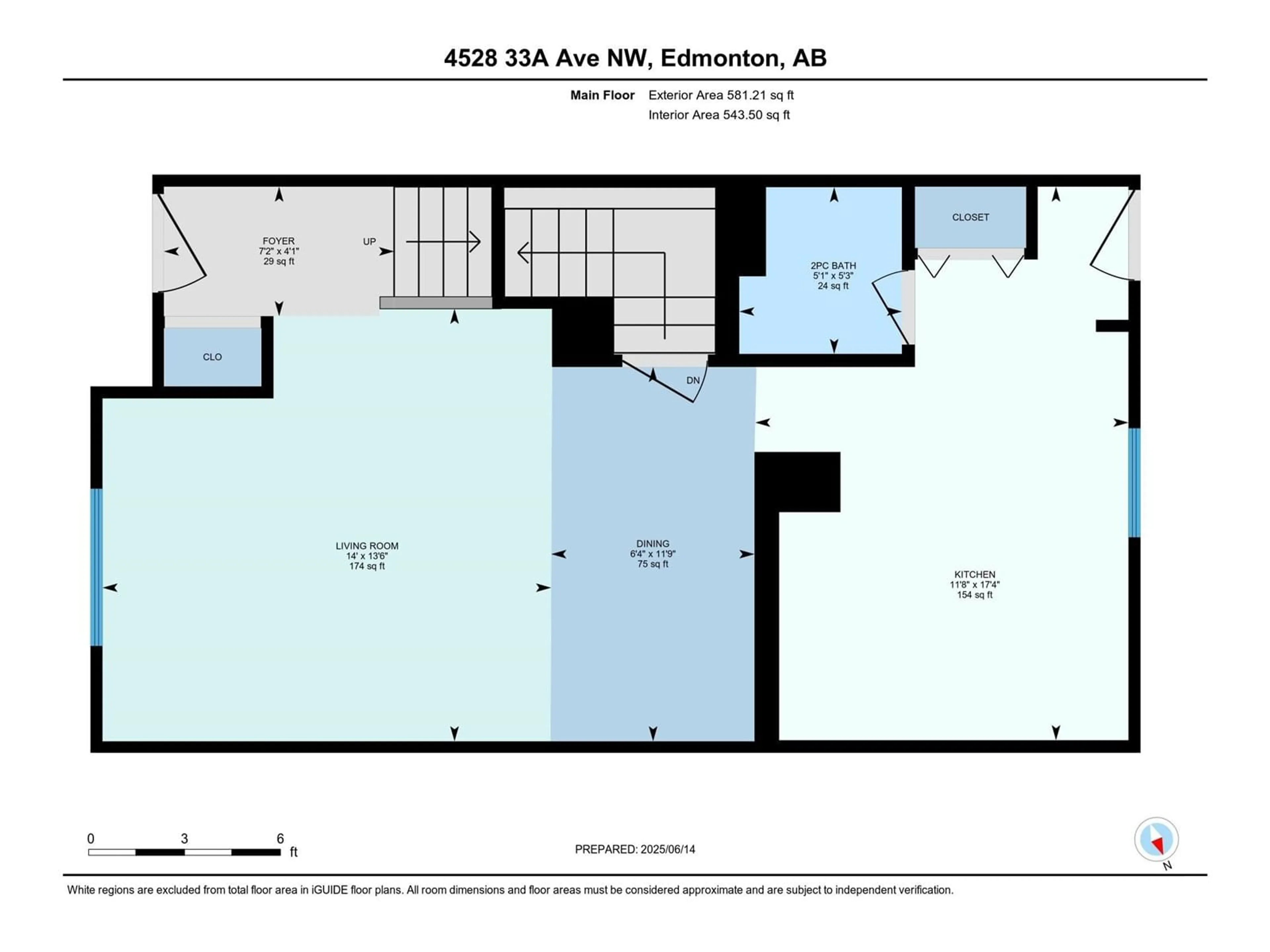Floor plan for 4528 33A AVE NW, Edmonton Alberta T6L4X3