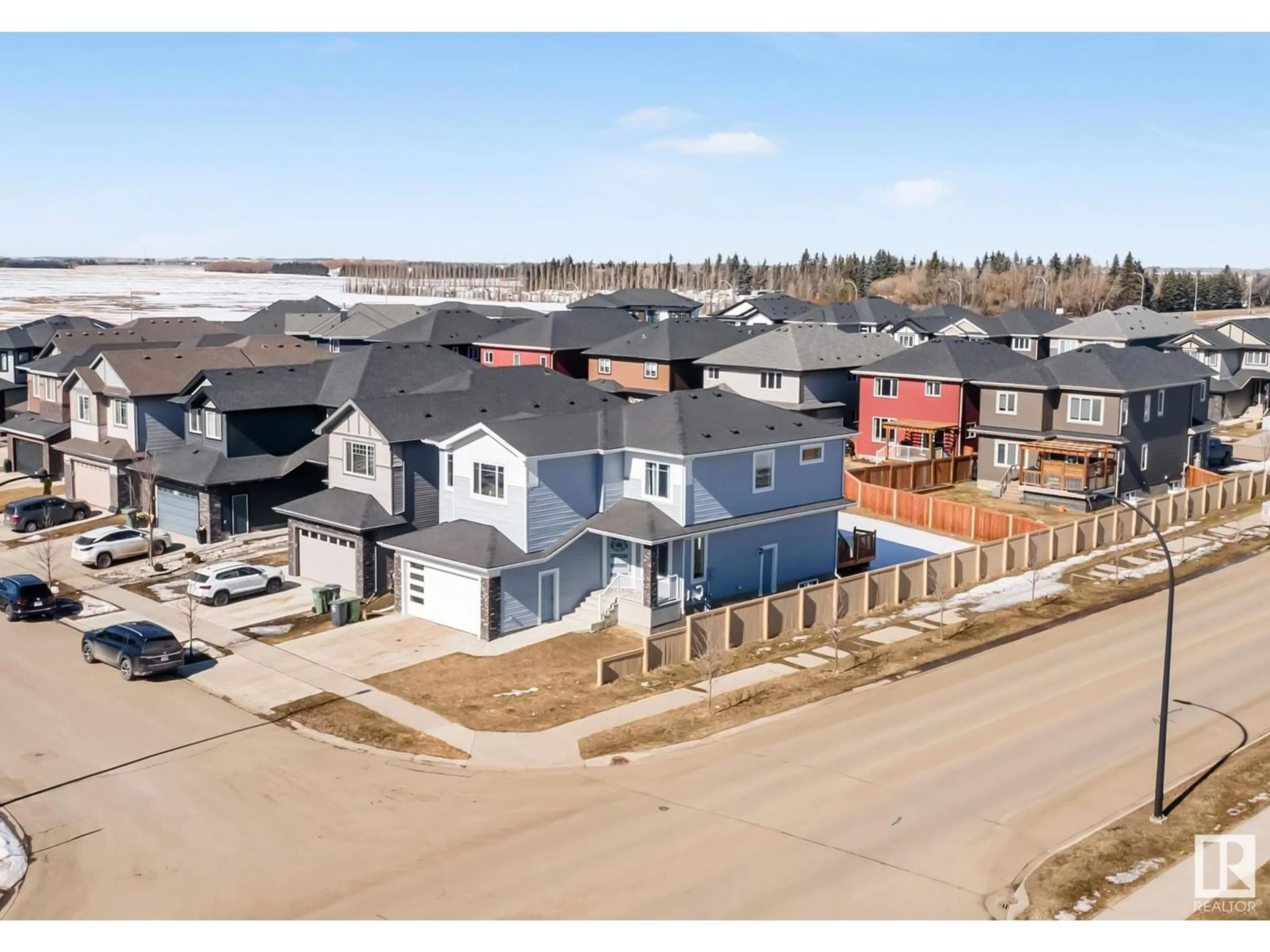 A pic from outside/outdoor area/front of a property/back of a property/a pic from drone, street for 6602 38 AV, Beaumont Alberta T6X2C5