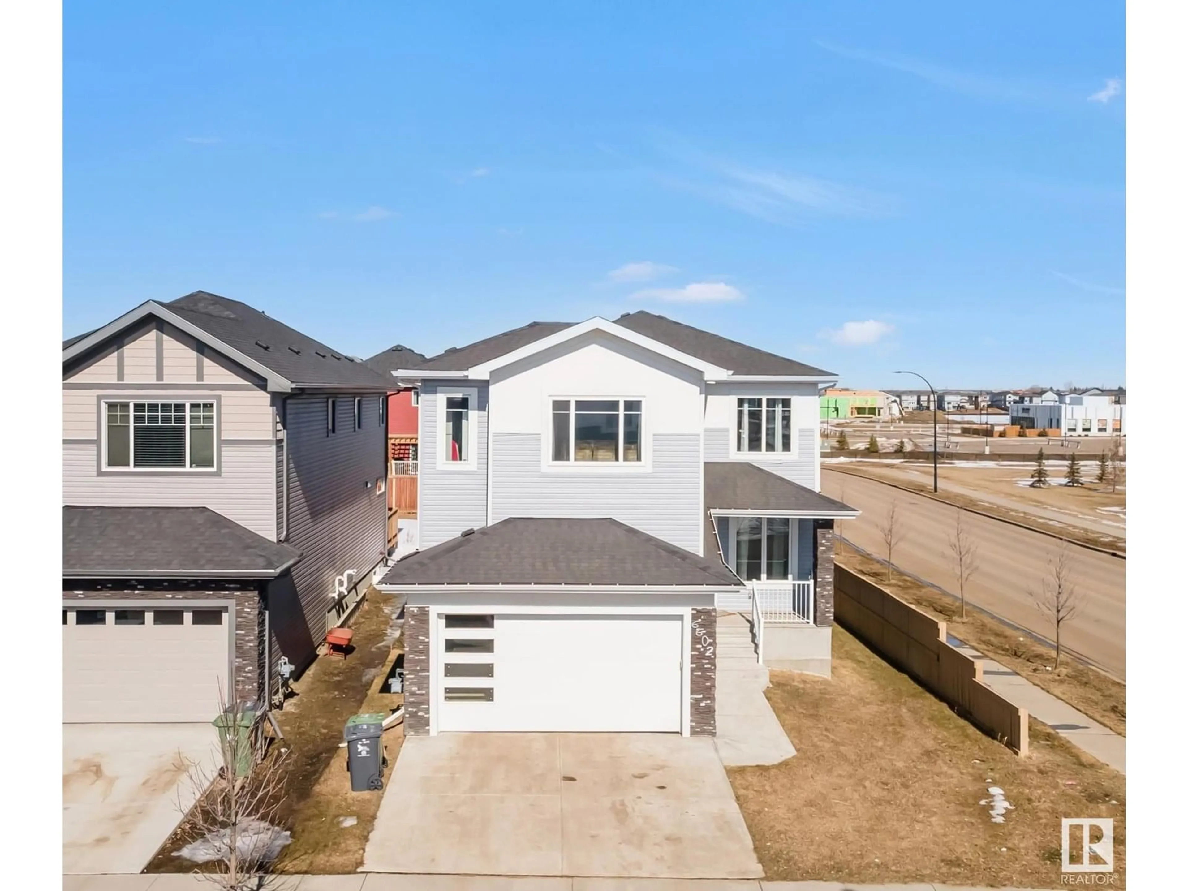 A pic from outside/outdoor area/front of a property/back of a property/a pic from drone, street for 6602 38 AV, Beaumont Alberta T6X2C5