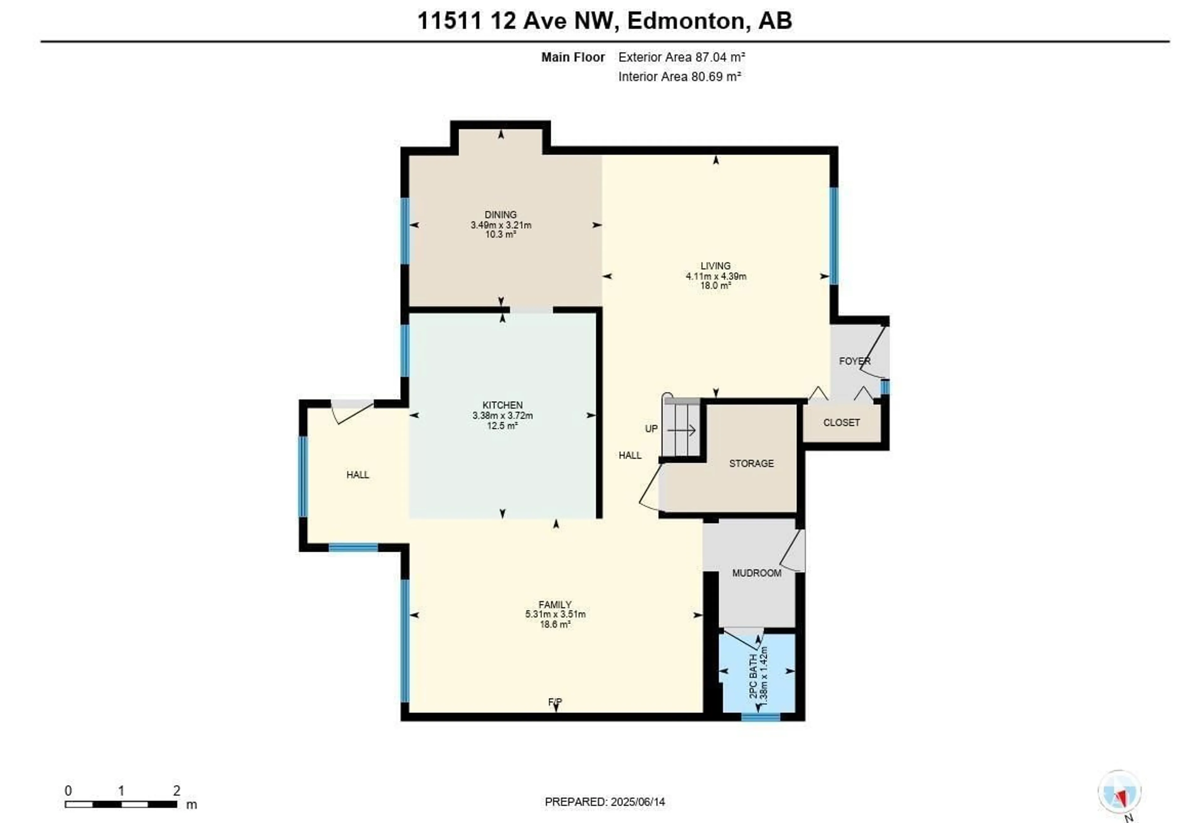 Floor plan for NW - 11511 12 AV, Edmonton Alberta T6J6X6