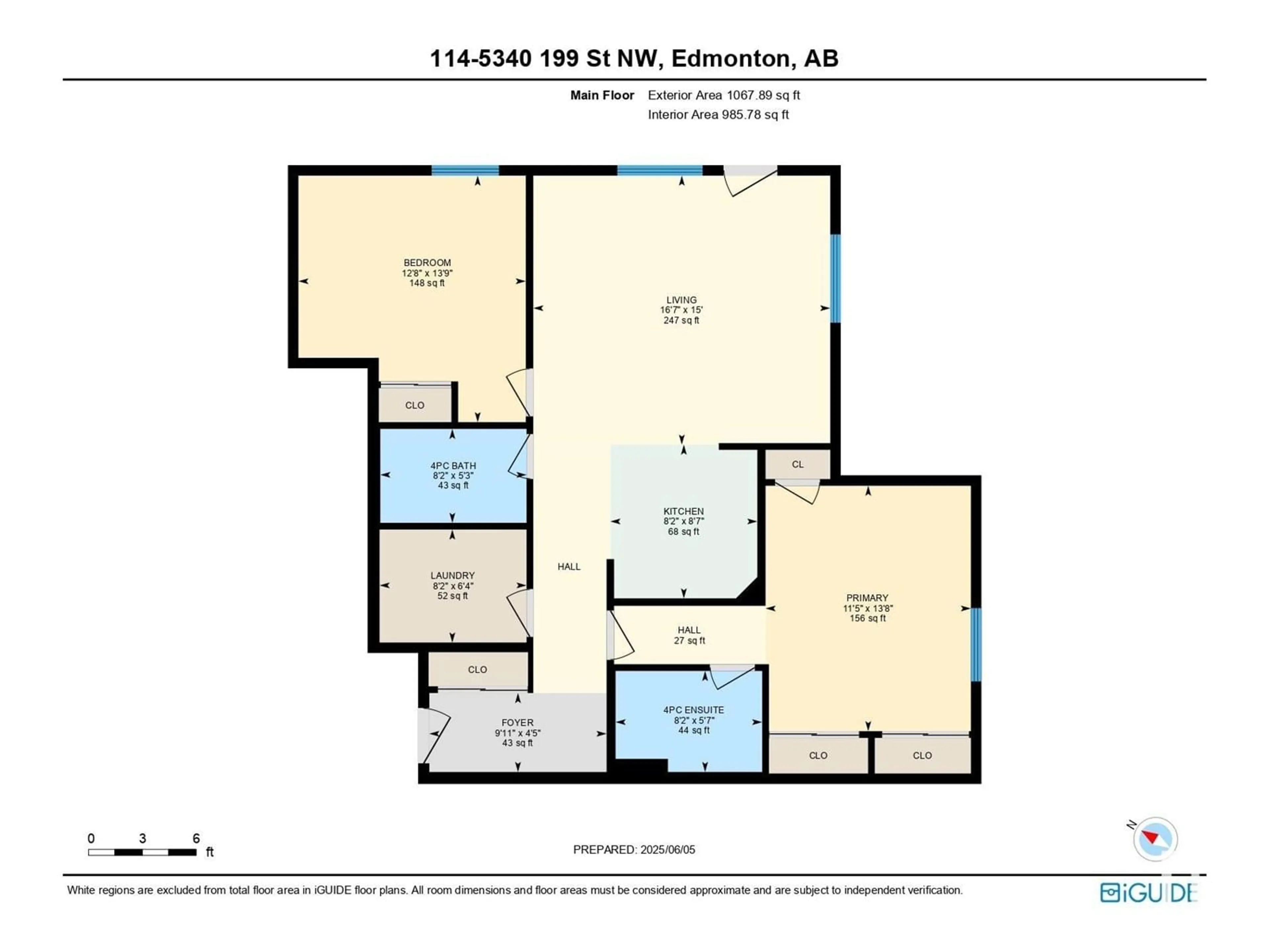 Floor plan for #114 - 5340 199 ST, Edmonton Alberta T6M0A5