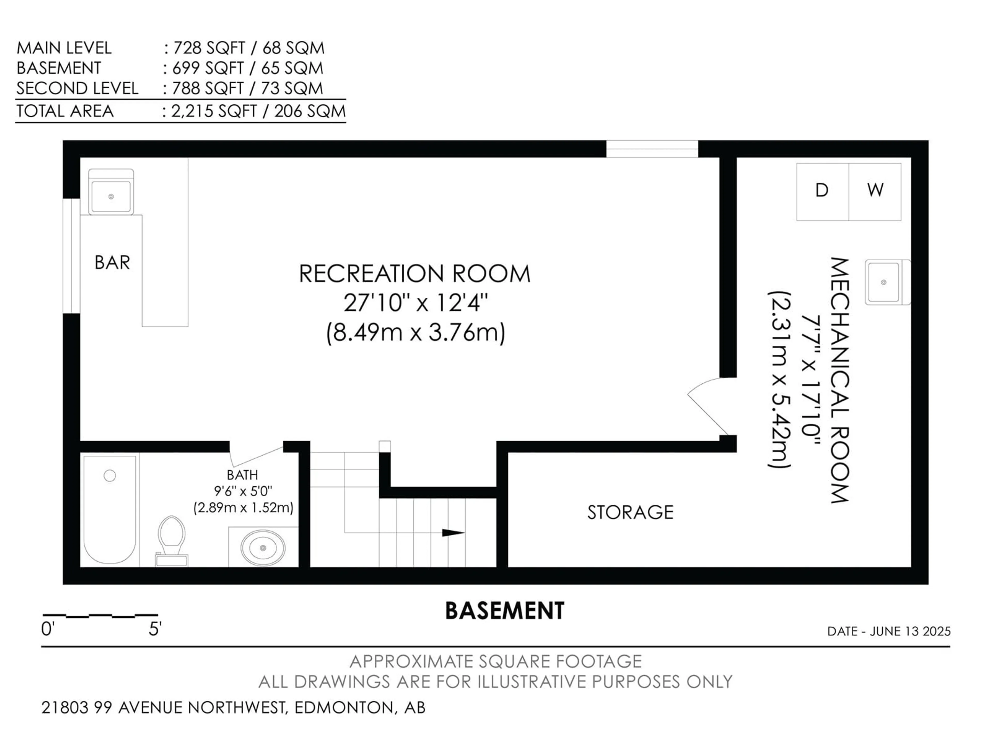 Floor plan for 21803 99 AV, Edmonton Alberta T5T4T7