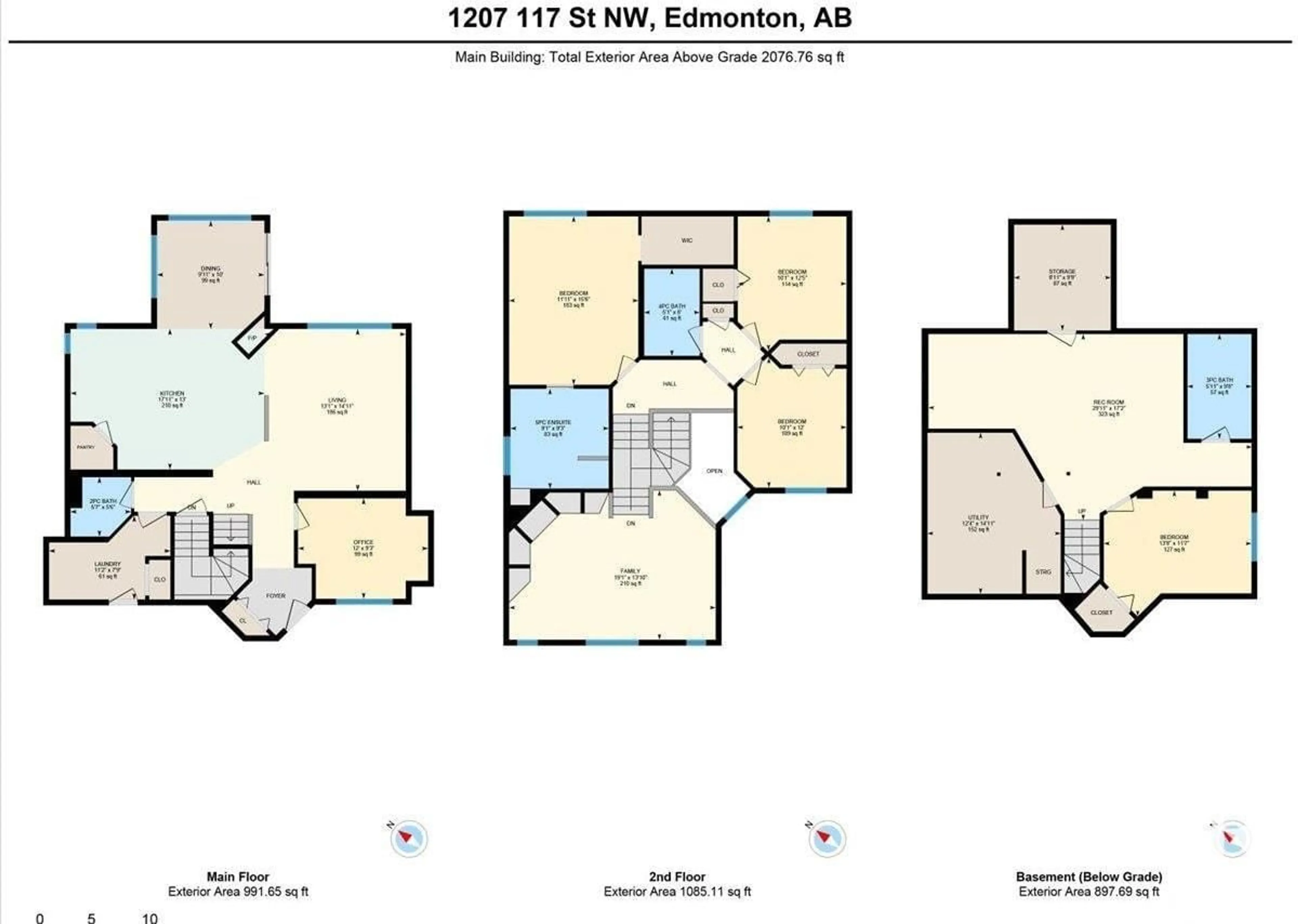 Floor plan for 1207 117 ST, Edmonton Alberta T6J7E5