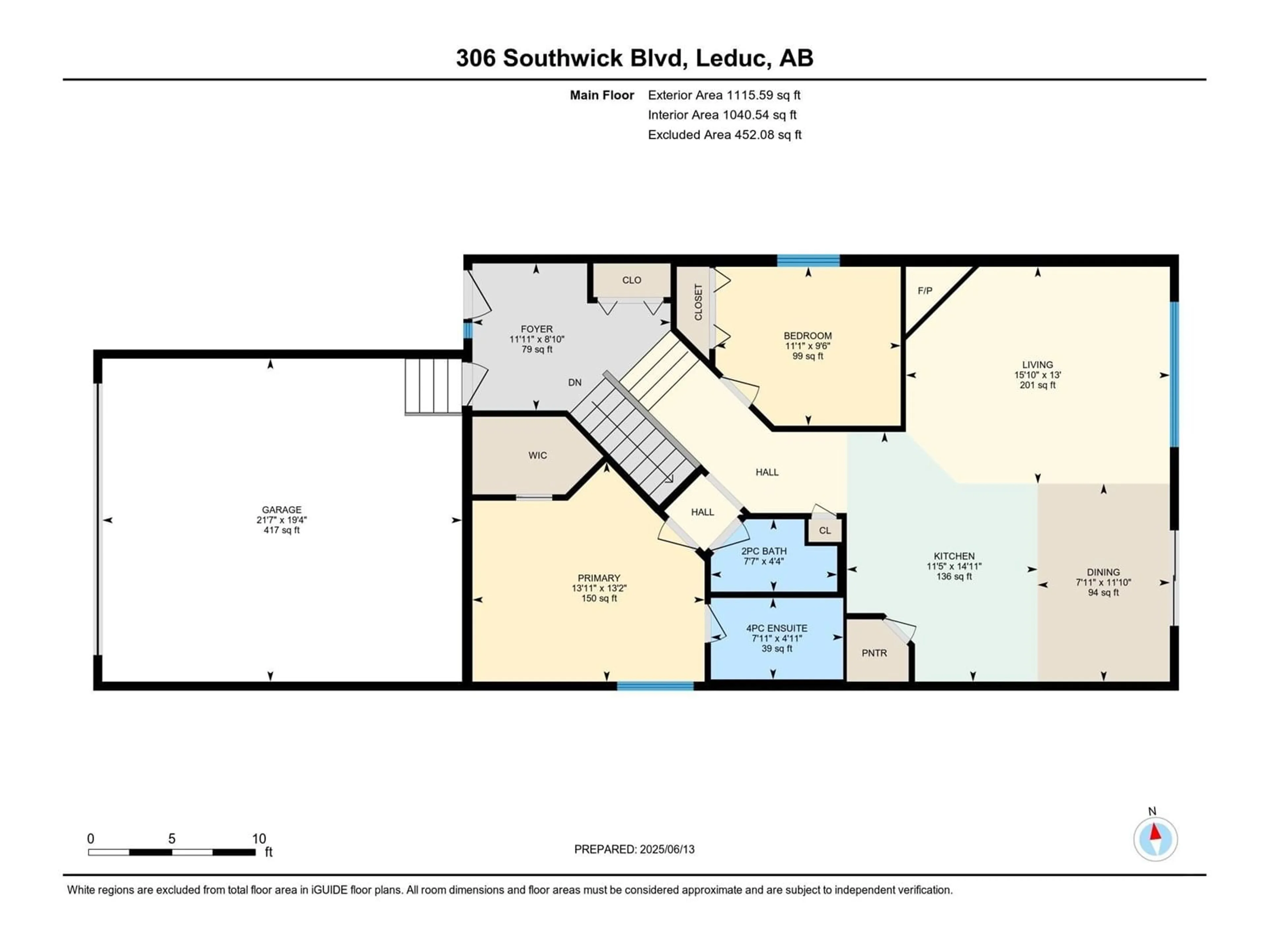 Floor plan for 306 SOUTHWICK BV, Leduc Alberta T9E0E8